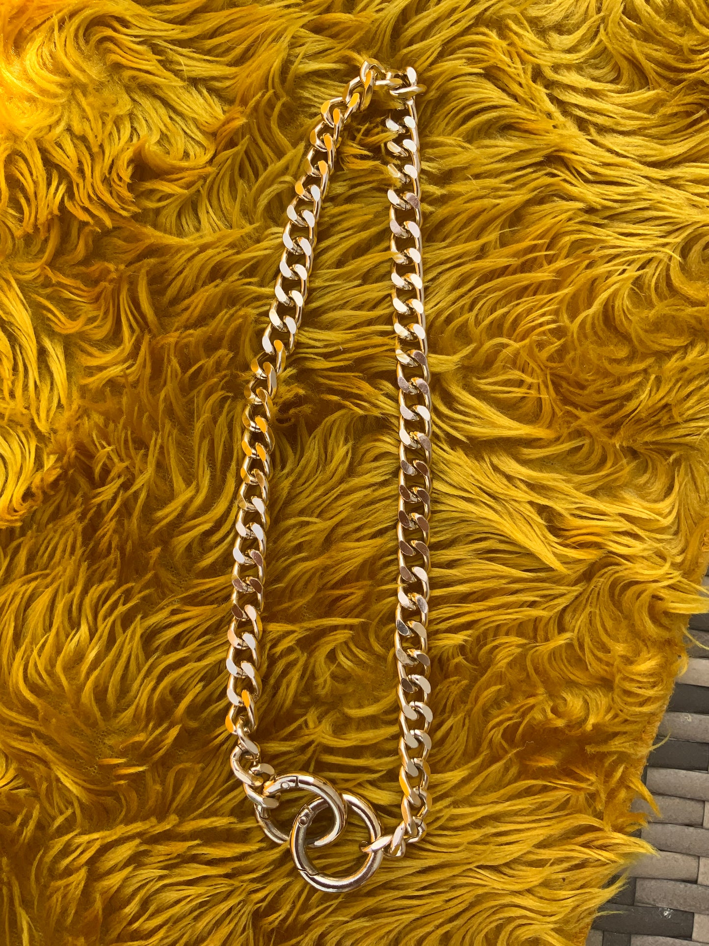 Gros collier Métal mailles plates Vintage