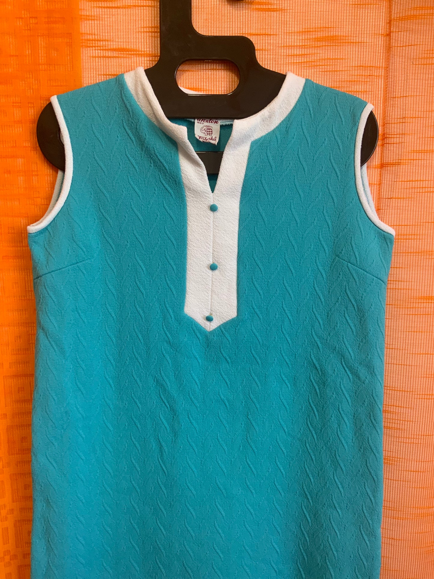 Robe Baby Doll Vintage 1960/70 Turquoise- T48