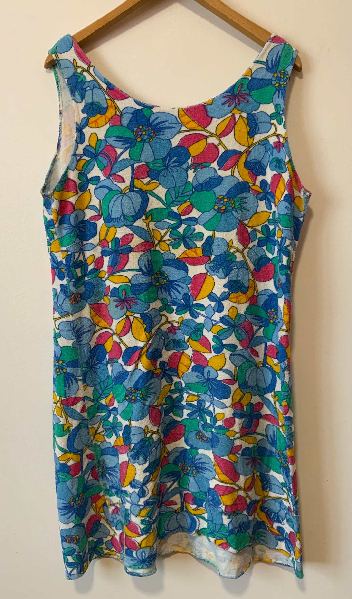 Robe a fleurs en matiere Eponge Vintage Belgium 1960/70- T52