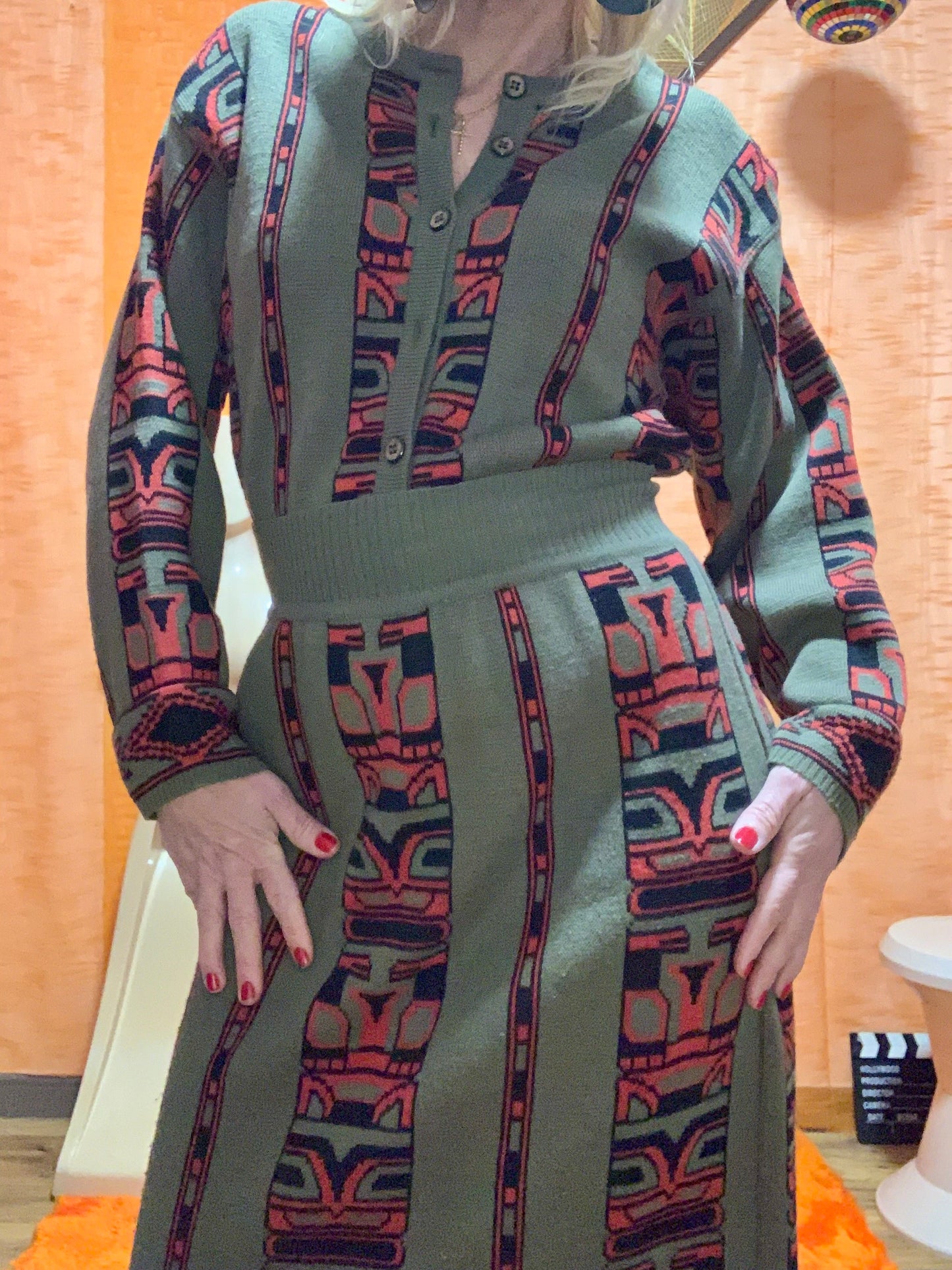 Ensemble Vintage Laine Rodier Motifs Élégance