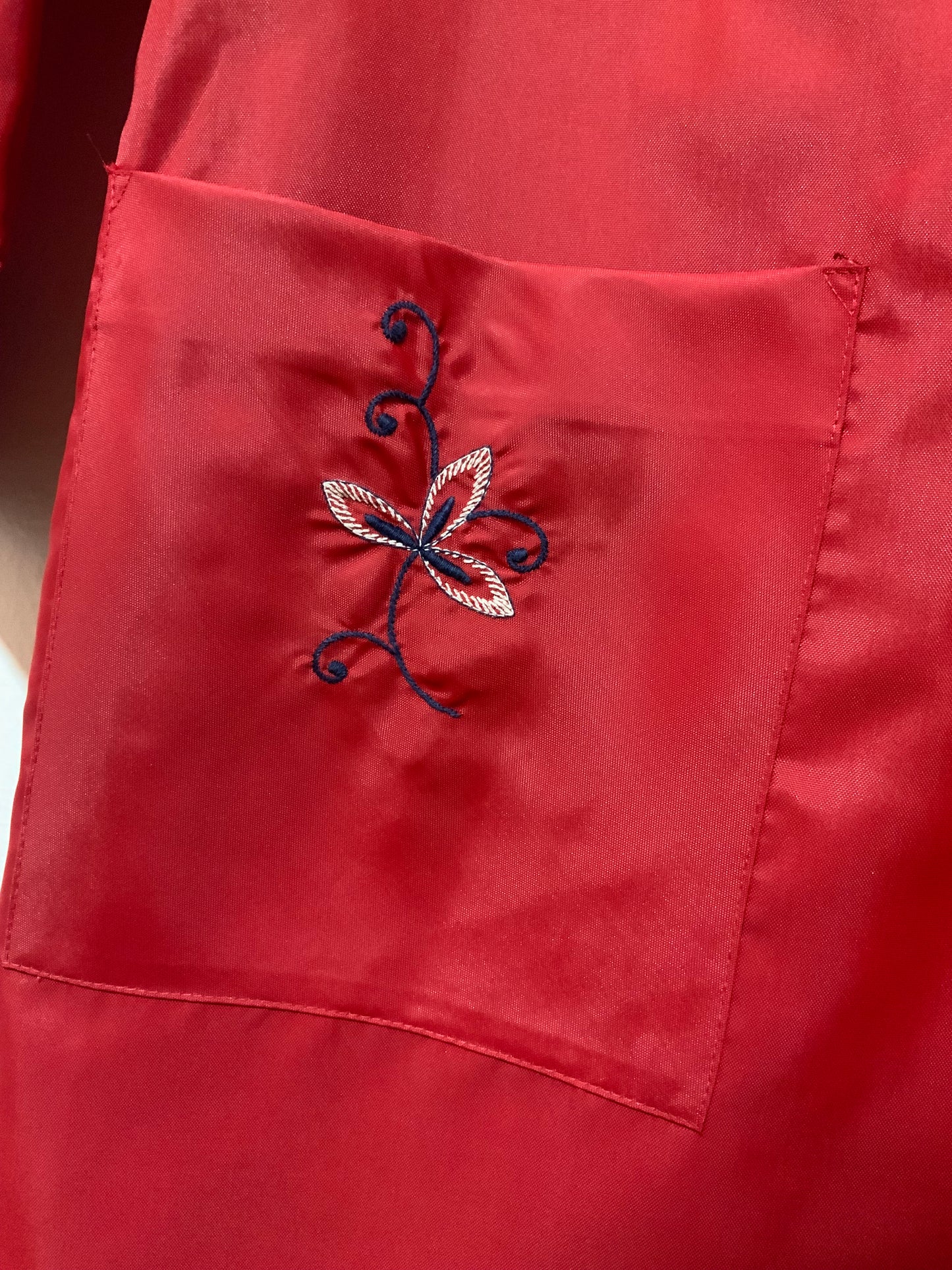 Robe Blouse Nylon NylFrance Vintage 70 Broderies fleurs