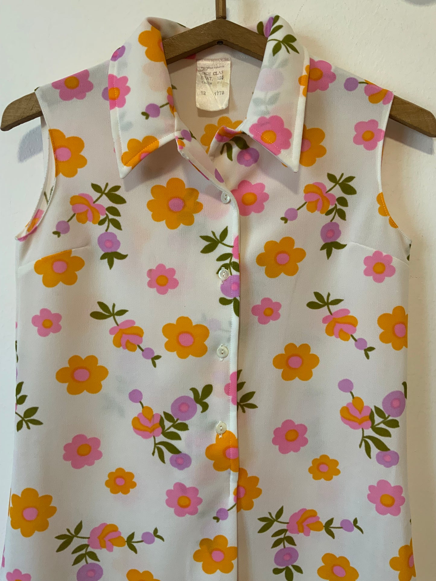 Mini Robe Trapèze Vintage 1970 a fleurs- T36.