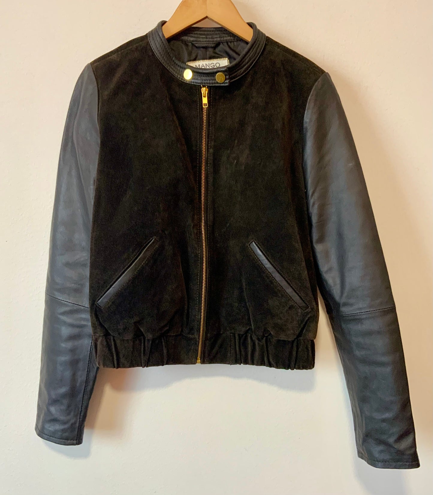 Blouson Cuir Daim Court Tendance- Vintage 2000’ T.XS