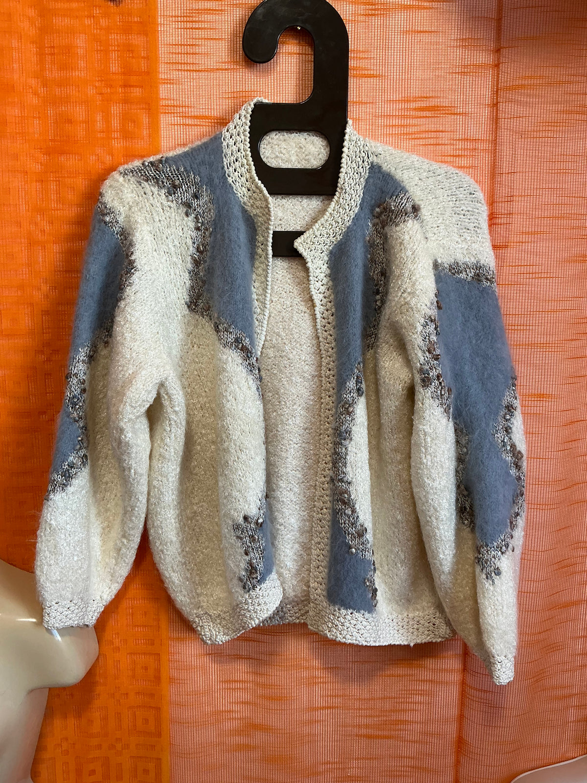 Gilet Cardigan Anny Blatt Angora Fait main - Vintage 1990 TU.