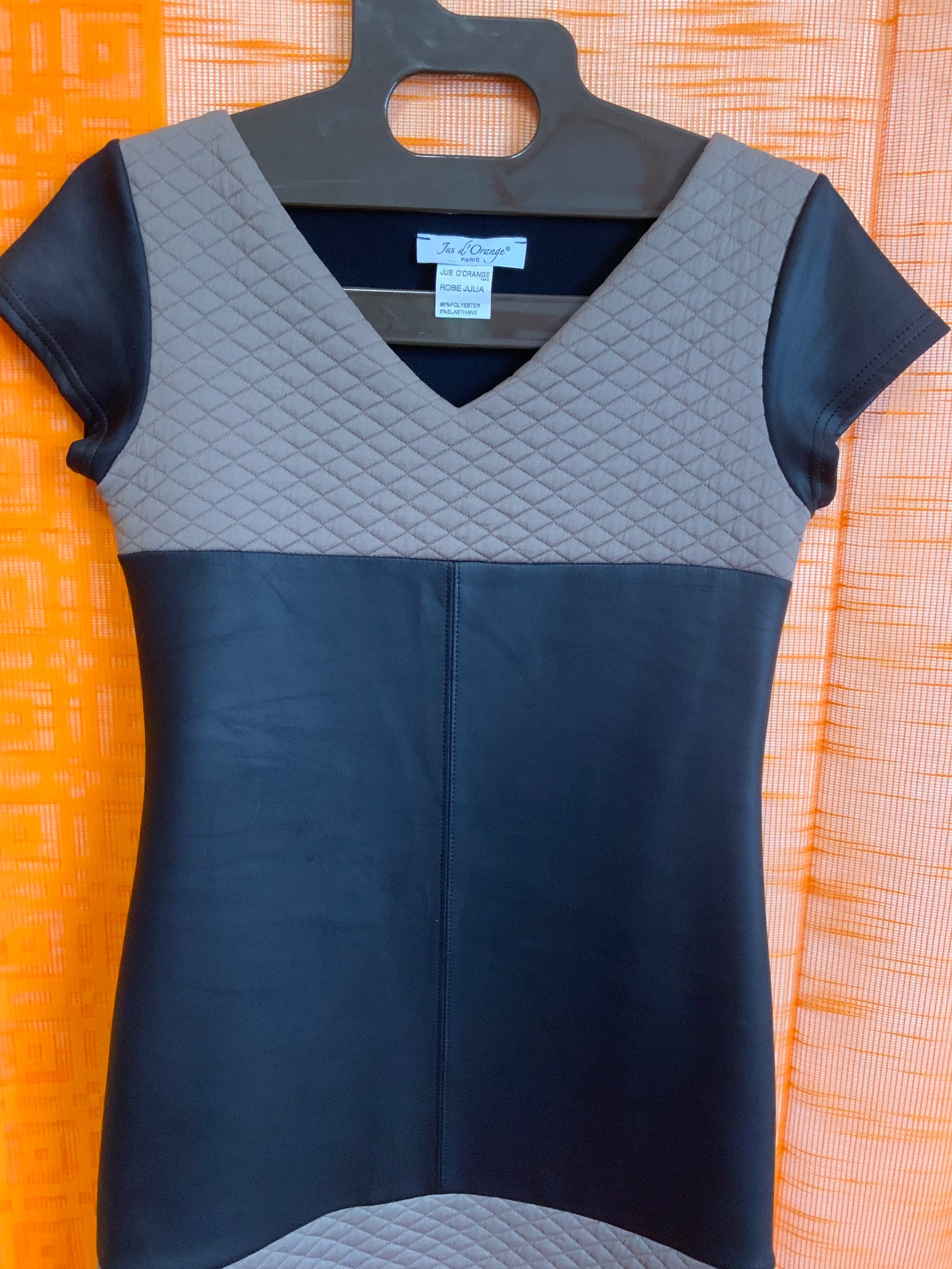Robe Originale effet cuir Vintage 1990 Jus d’orange France - T36
