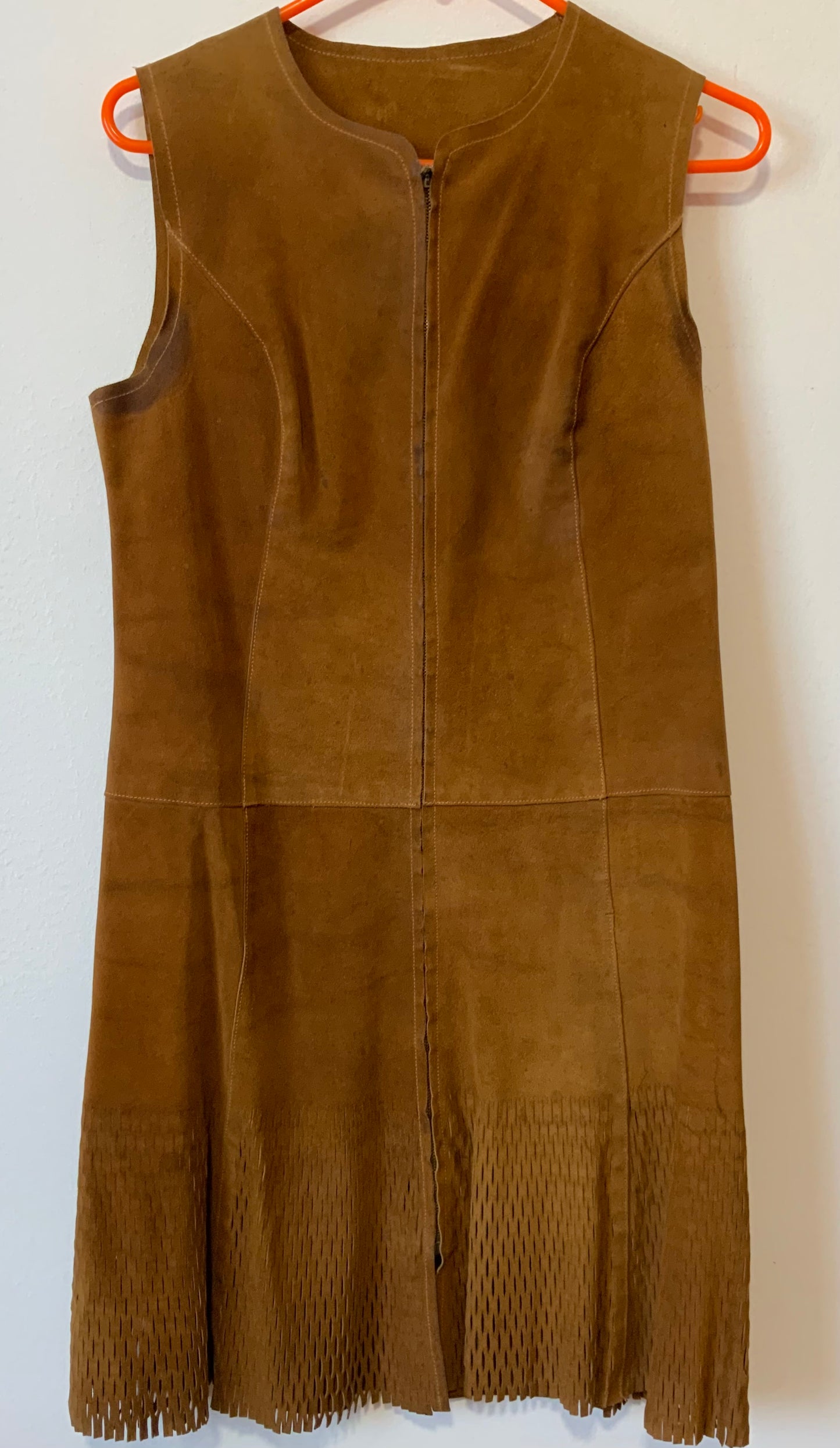 Veste Daim Hippie Authentique 1970 Creation Vintage- TU