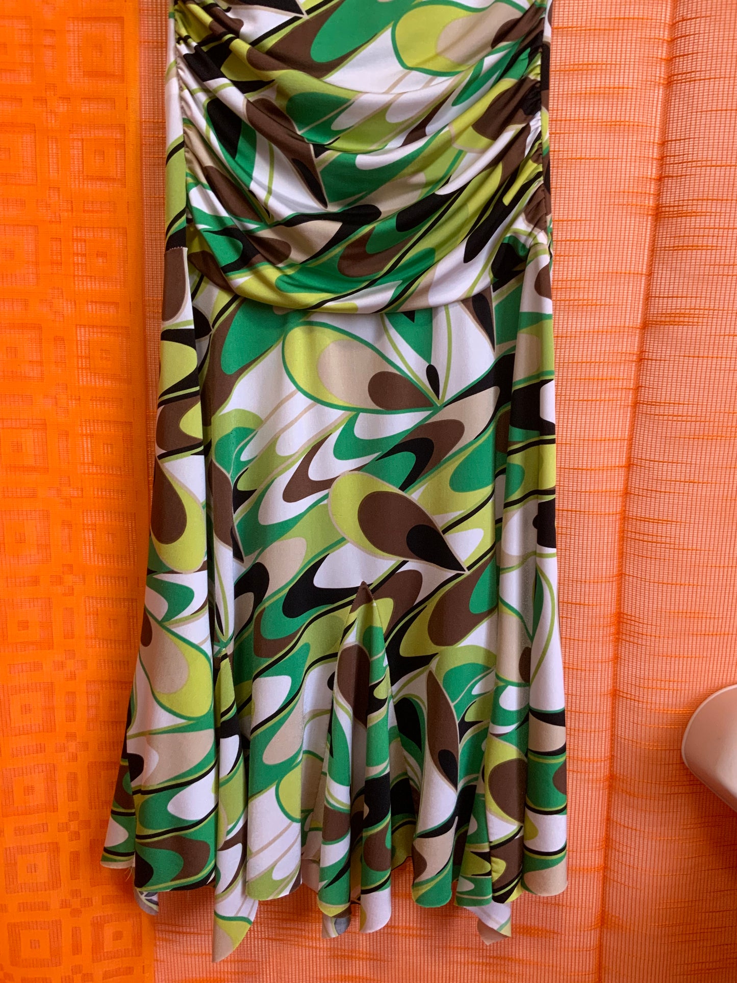 Robe psychédélique Dos Nu Vintage 1990 Rosner France- T40 maxi.