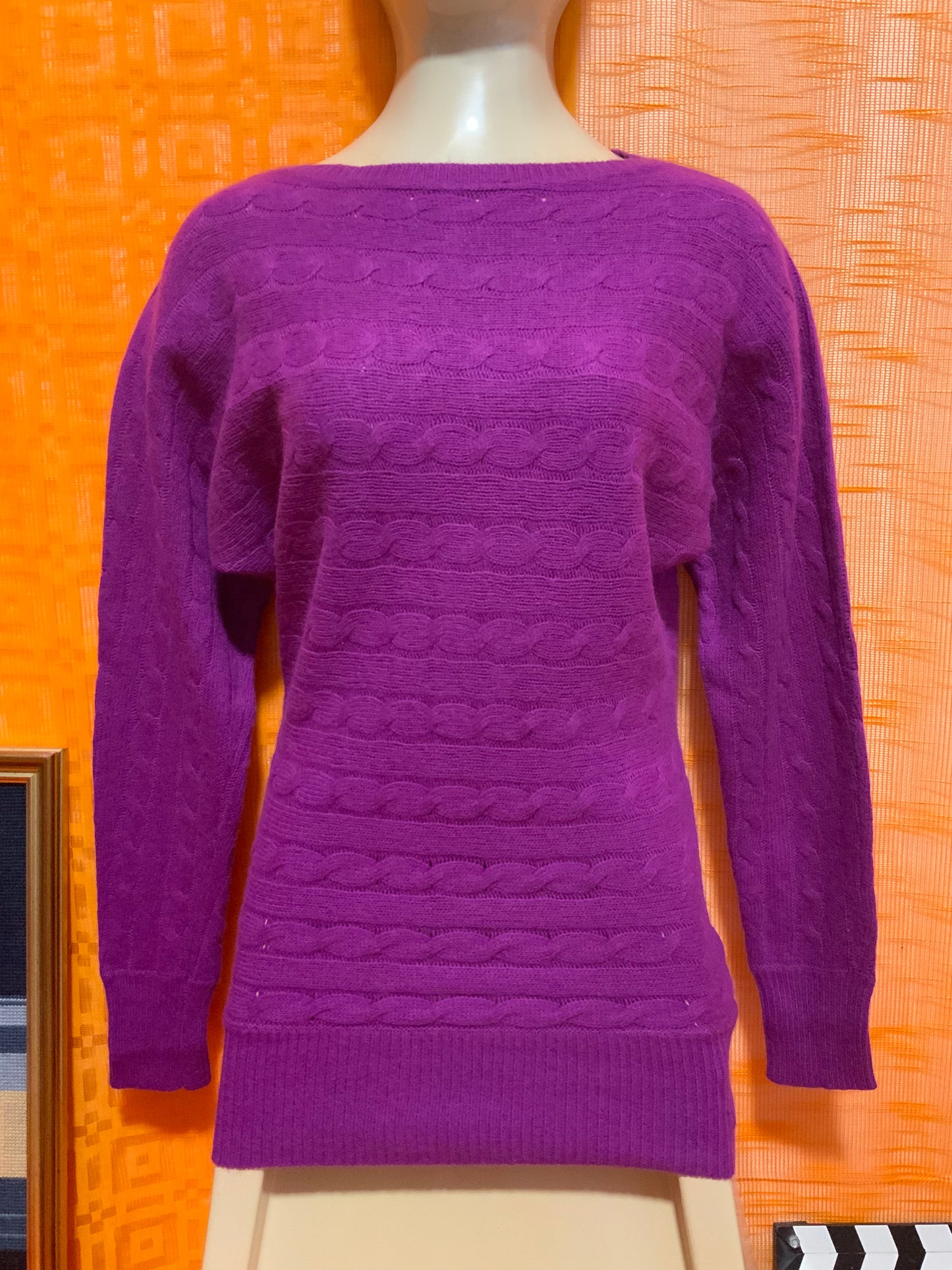 Pull Fuchsia à torsades Ralph Lauren