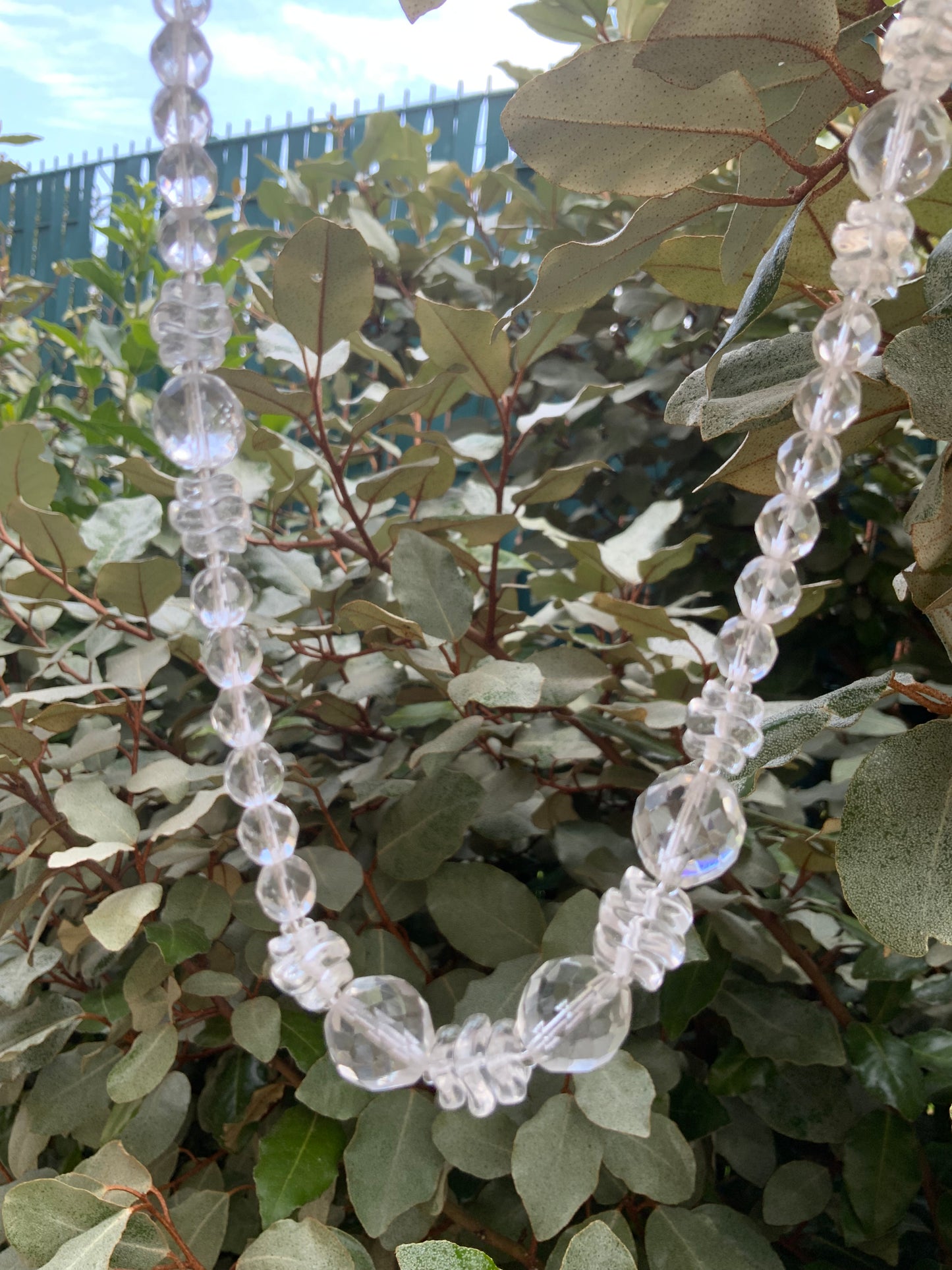 Long Collier Perles de verre Vintage 1980/90