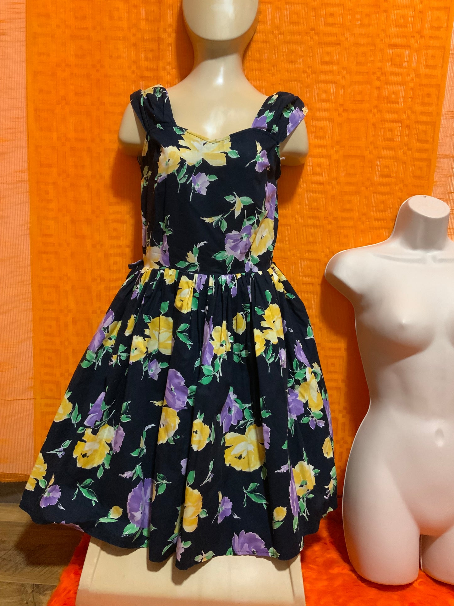 Robe Volume À fleurs Vintage 1980- T36