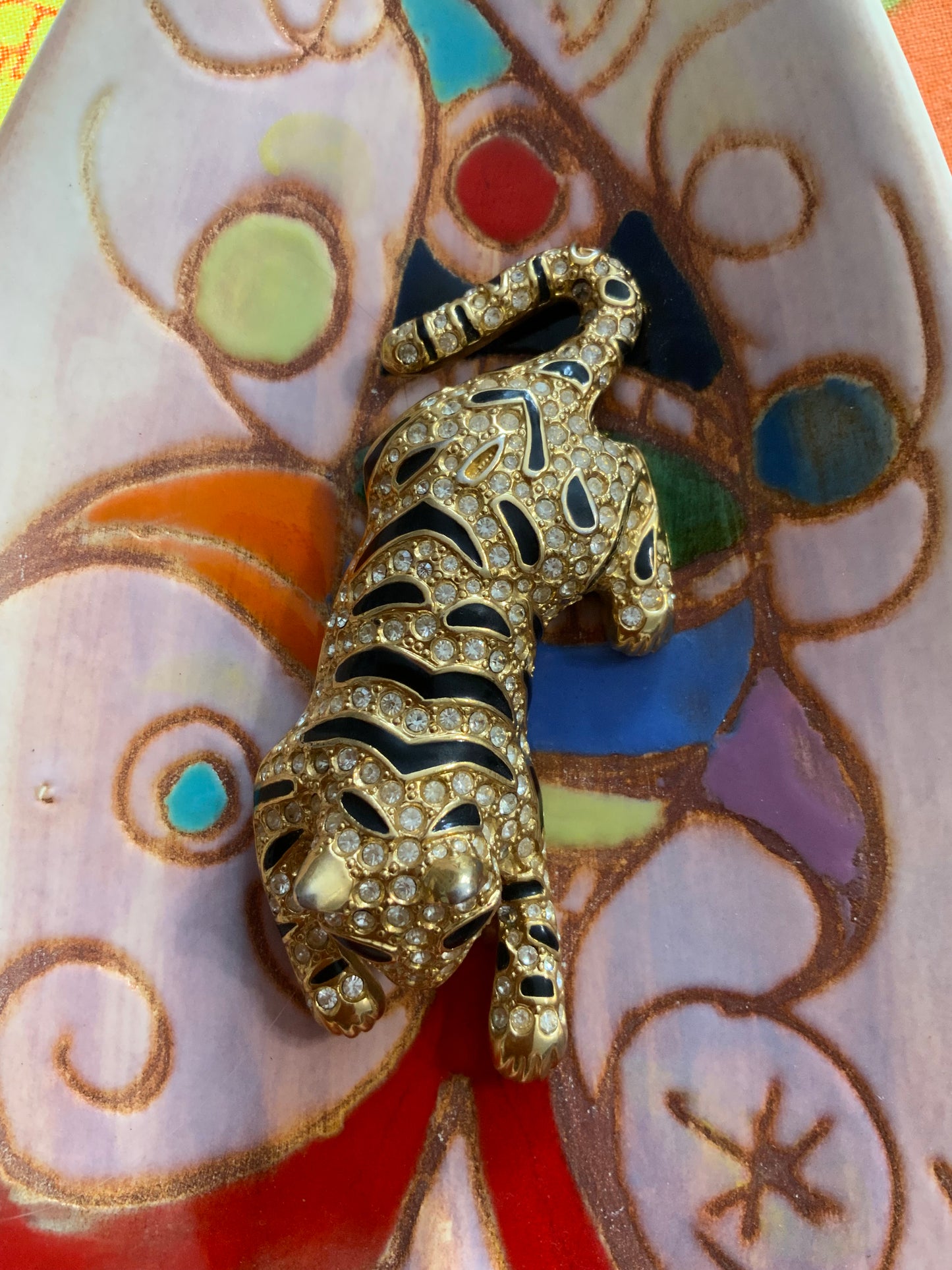 Tres Grande Broche leopard Ancienne Vintage