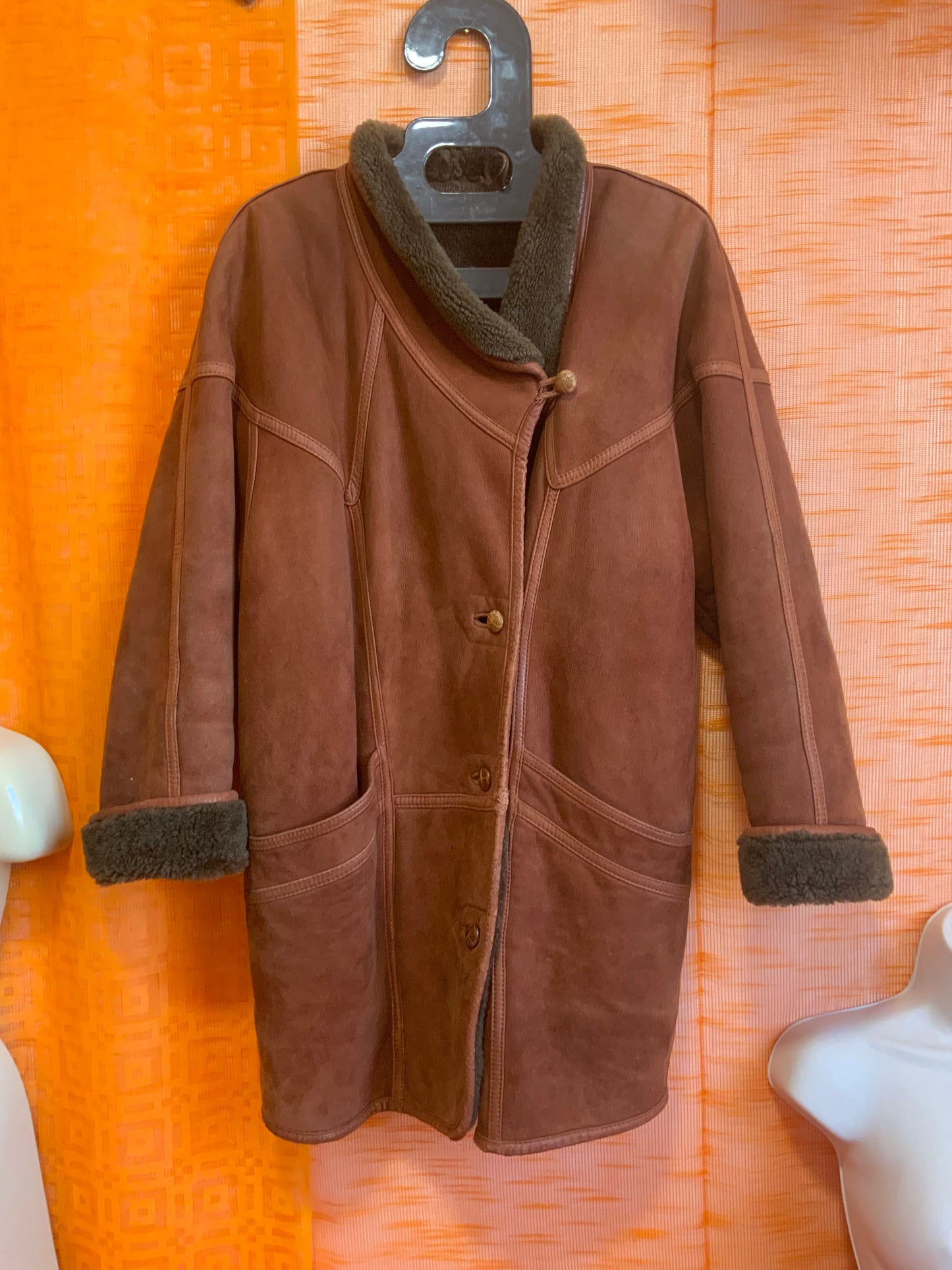 Manteau Cuir Daim Haut de gamme Vintage- T44/46.