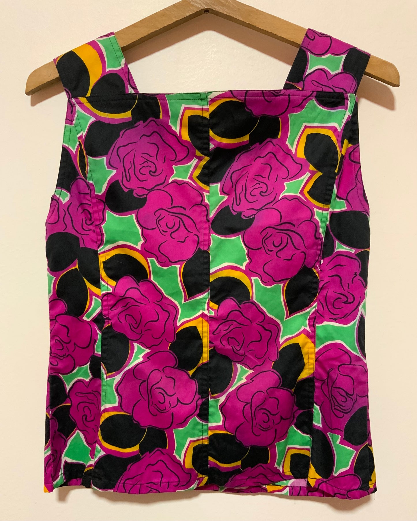 Sublime Top boutonné Guy Laroche Vintage A fleurs 1980