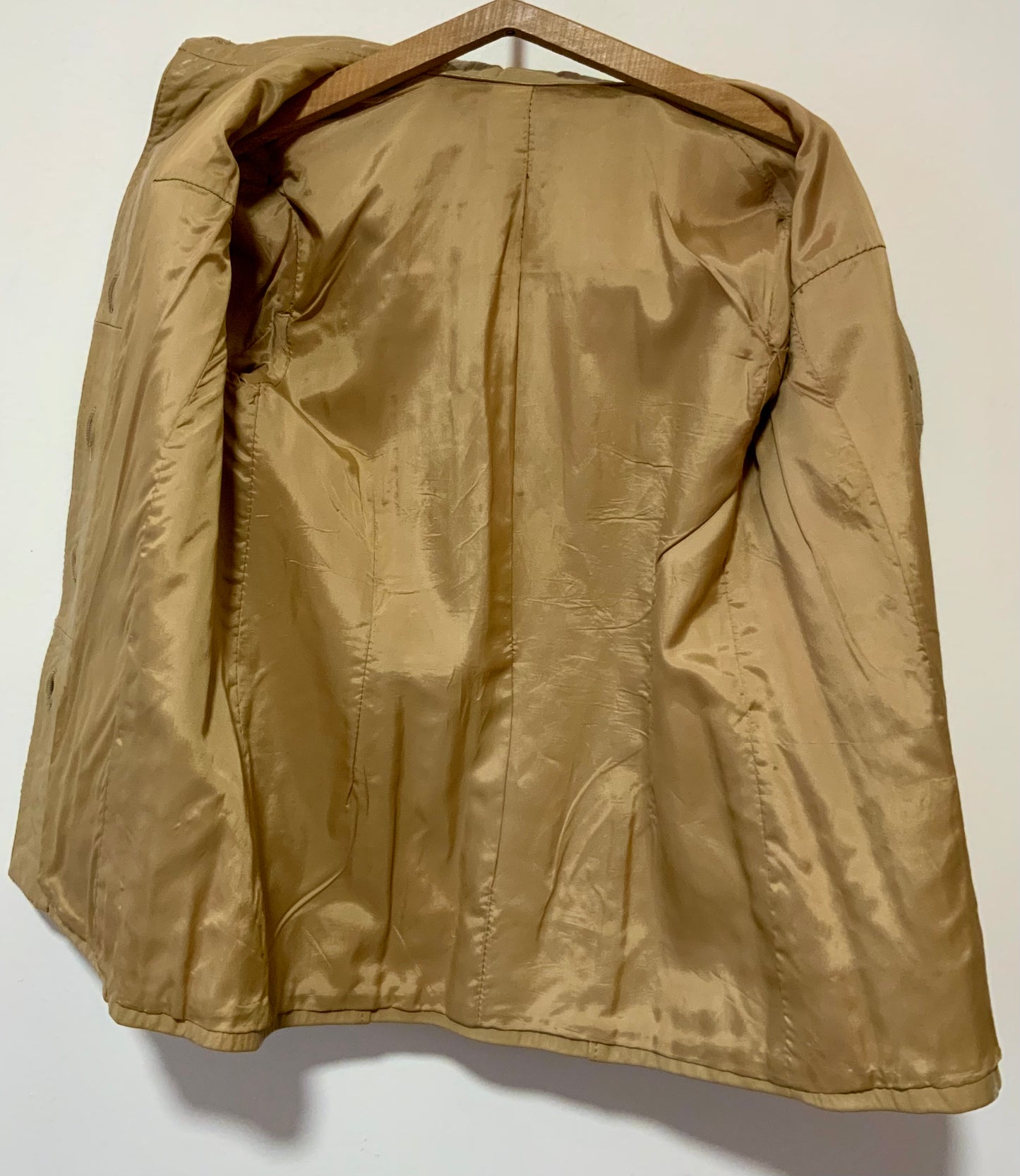 Pure Veste cuir beige Vintage 1970 Modèle Unique