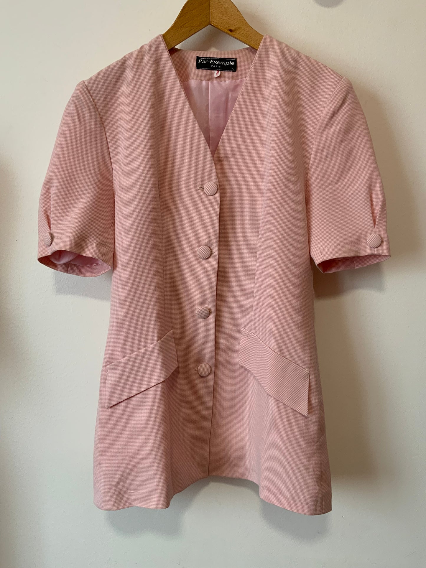 Ensemble Robe et Veste longue Vintage 1990 Carreaux pieds de poule Élégance - T40