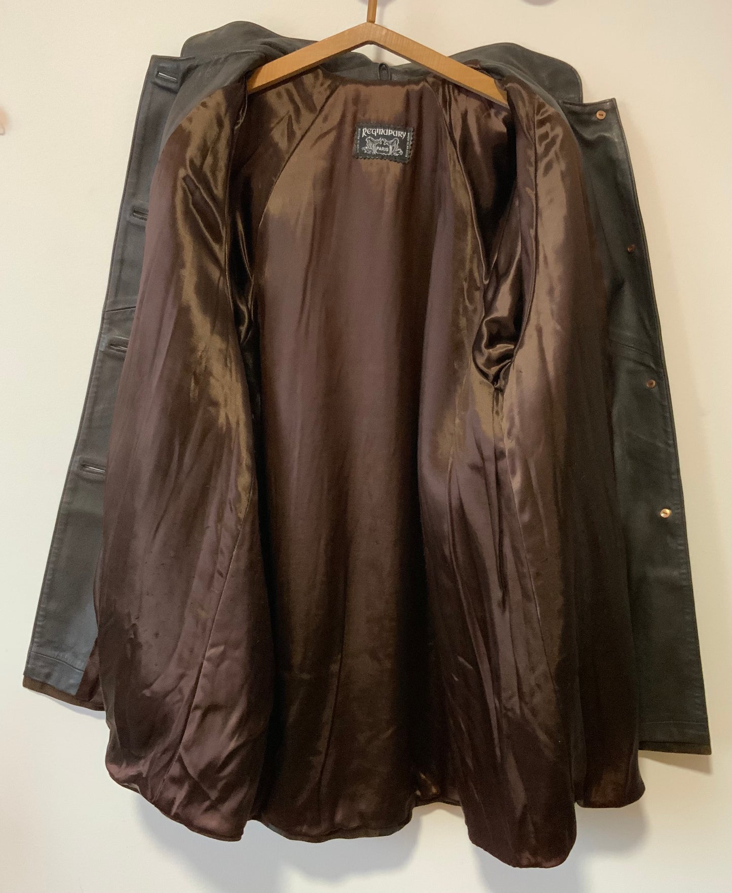Manteau Élégant Cuir Daim Vintage Élégance 1980-90- T44.