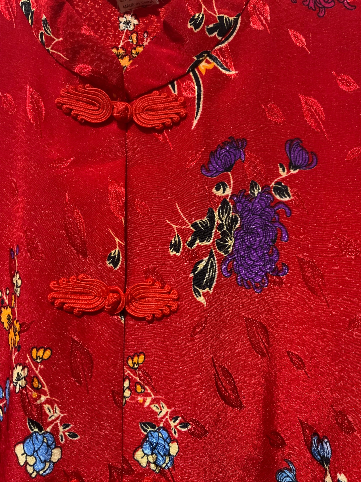Chemise Chinoise Vintage 1990 Fleurs