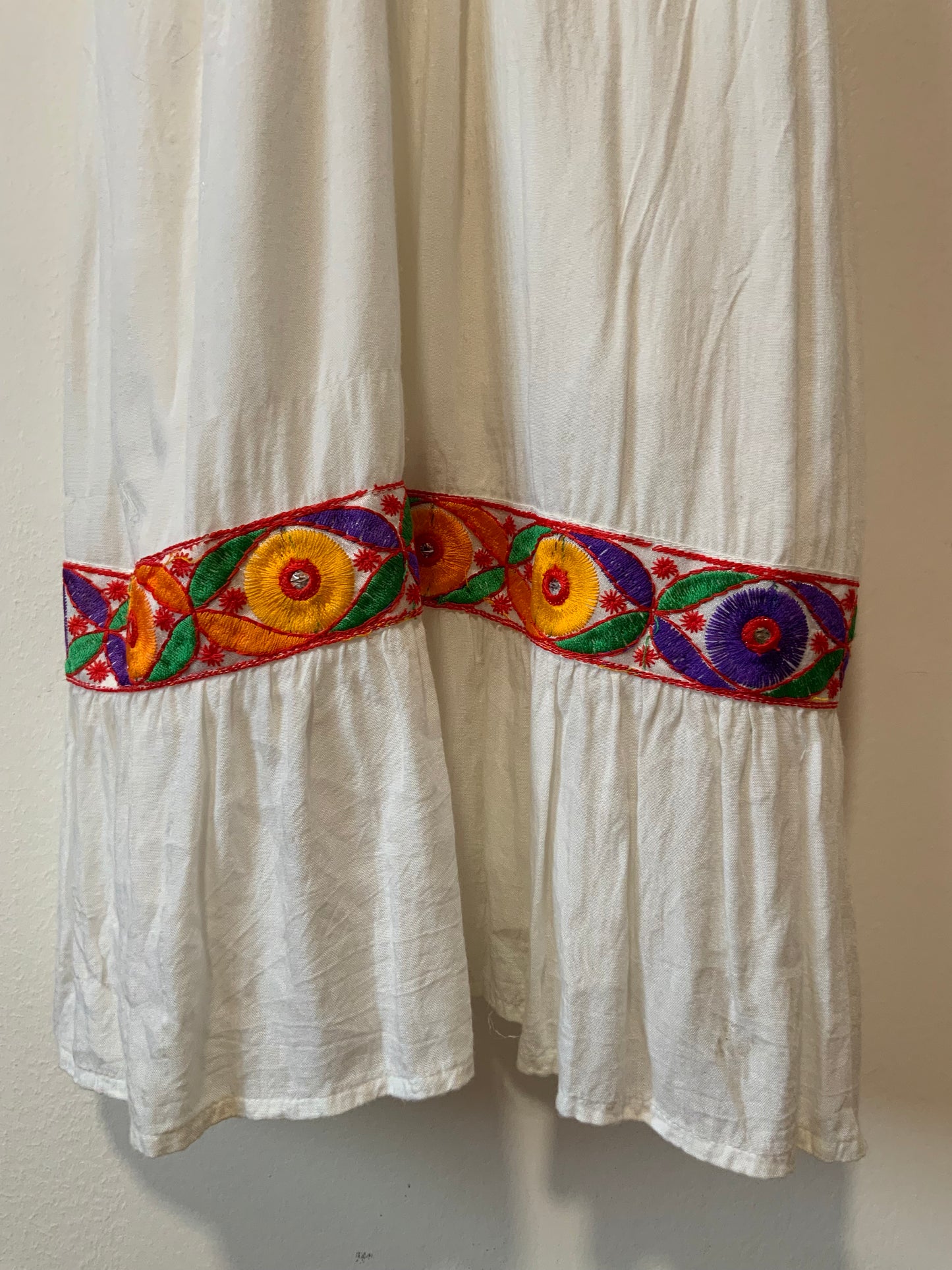Robe Bohème Broderies Vintage 1990-T40