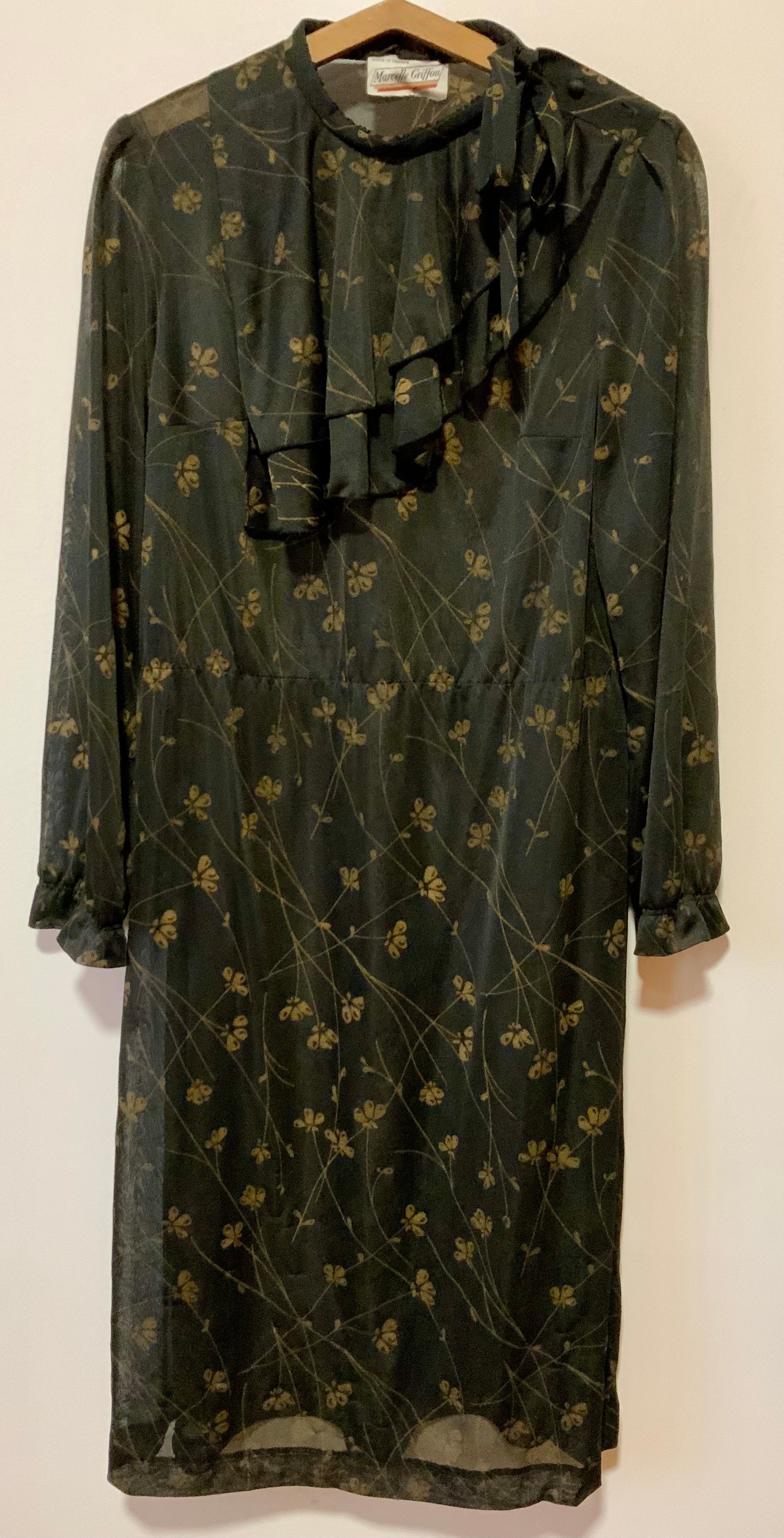 Robe en voile à Fleurs M.Griffon Vintage France- T40