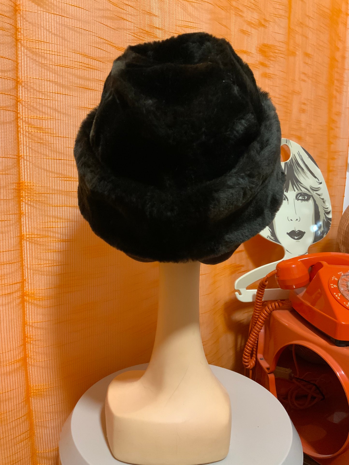 Toque Fourrure Synthétique Vintage