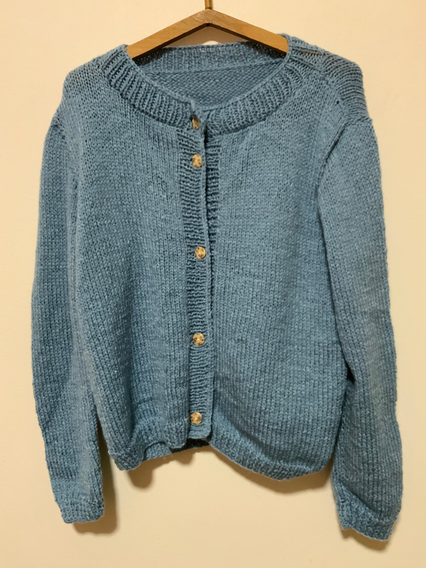 Gilet tricoté en laine Bleu Vintage