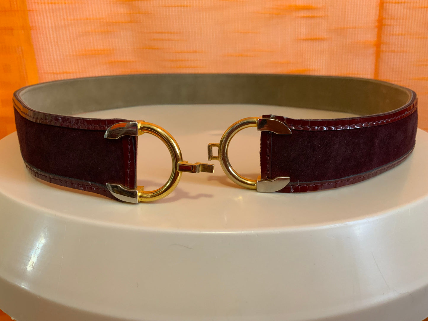 Ceinture daim bordeaux Vintage Chic