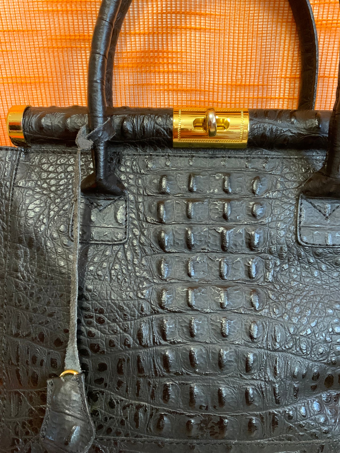 Sac à main Cuir Italy Gros grains croco