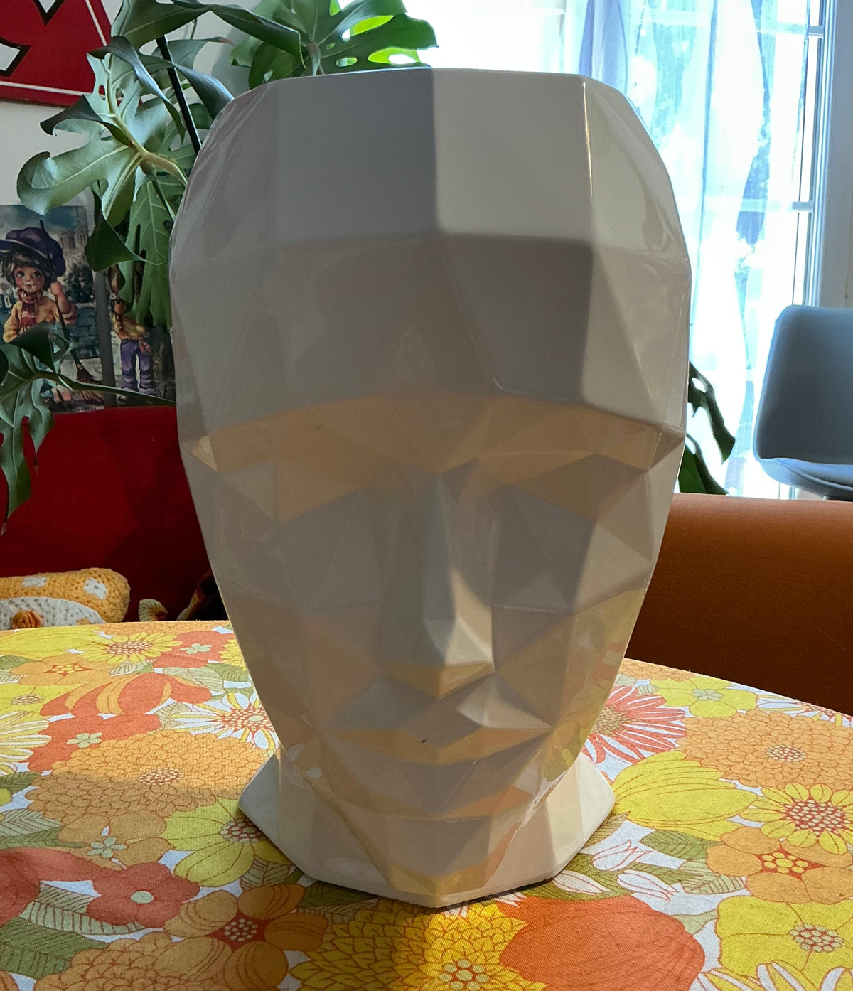 Grand Vase tête d'homme à facettes ADM Italie