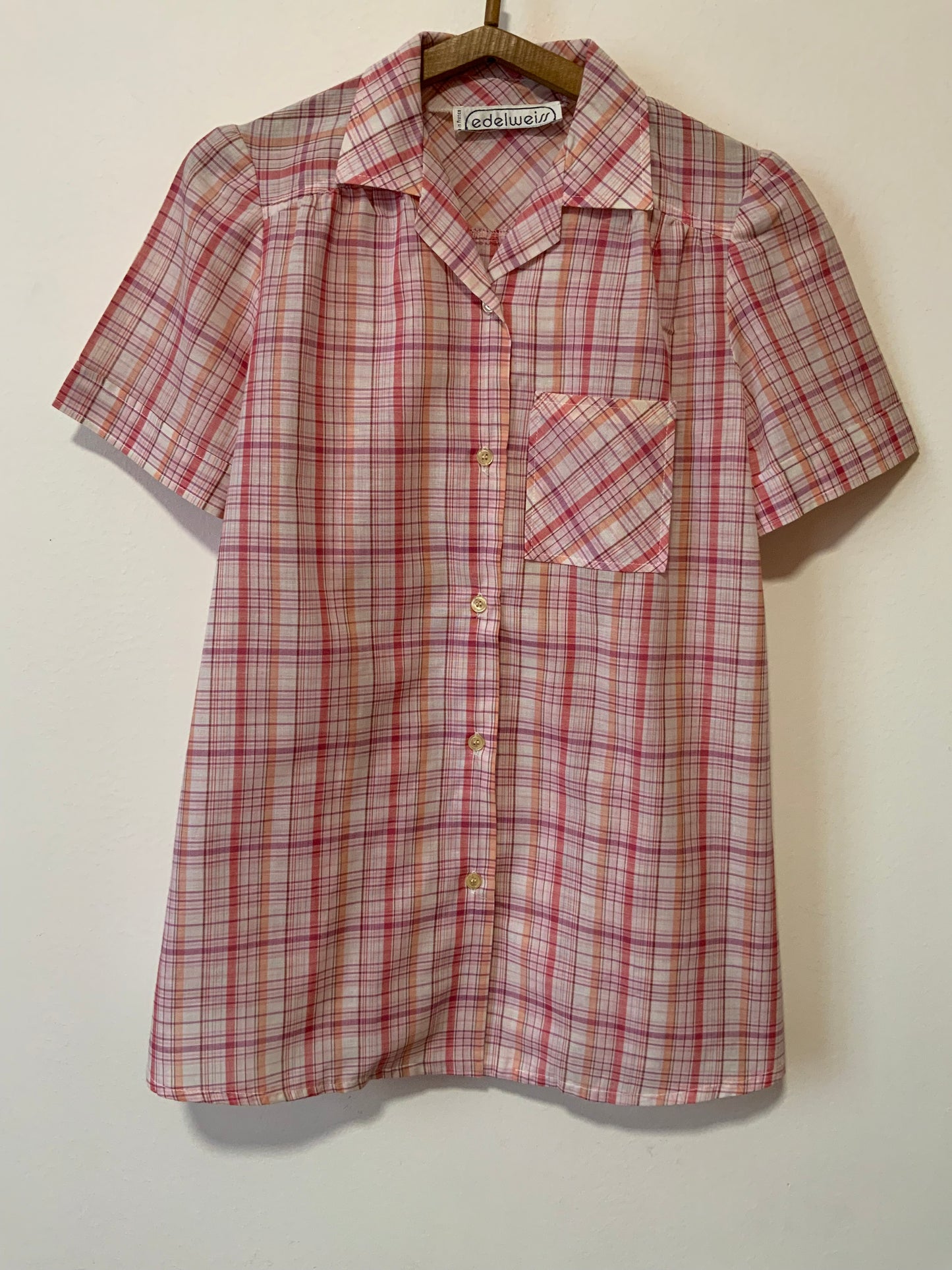 Chemise À carreaux France 1980 Vintage- T36