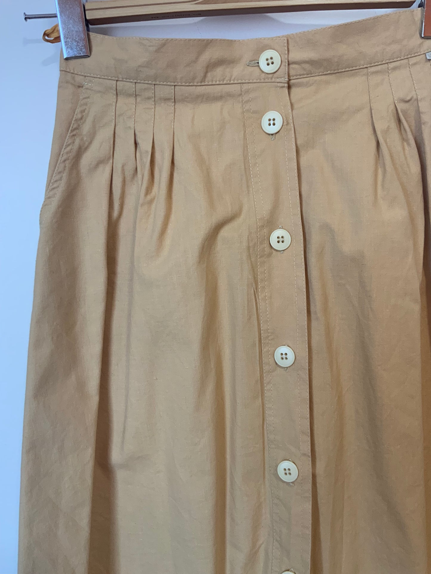 Jupe boutonnée à plis Vintage France 1980 Chic Coton- T34