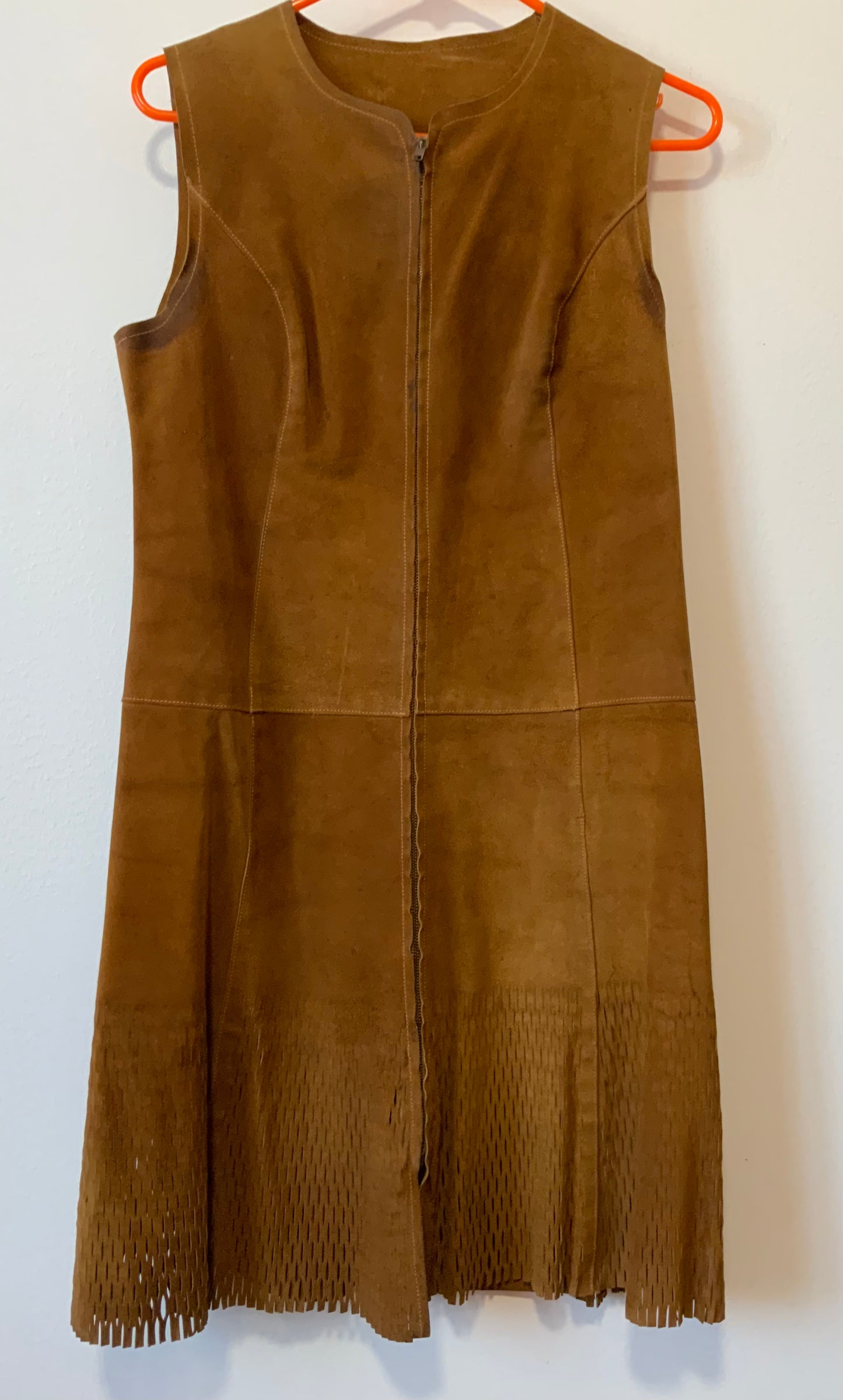 Veste Daim Hippie Authentique 1970 Creation Vintage- TU