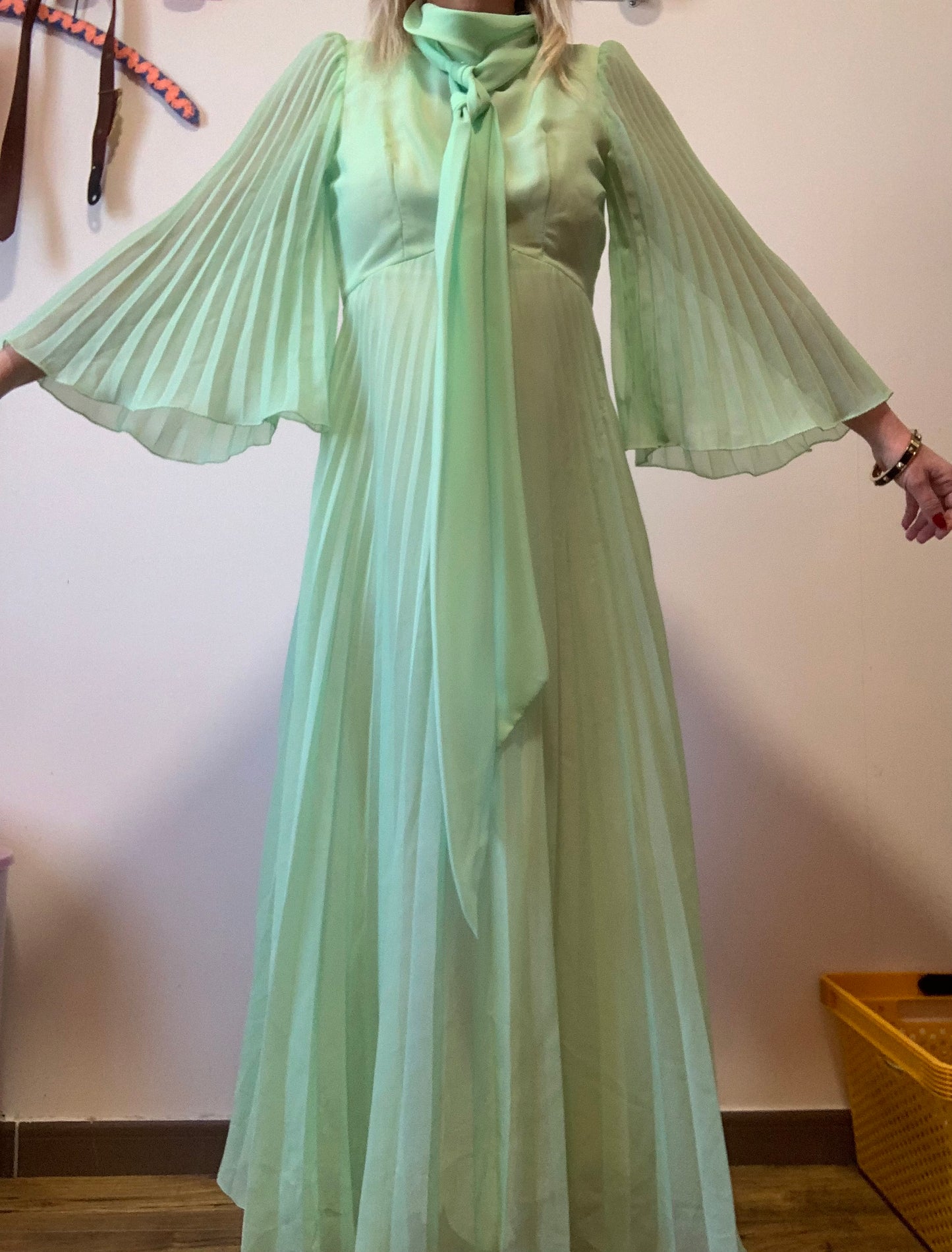 Robe incroyable Plissée Création Main 1960/70 Vintage- T30/32
