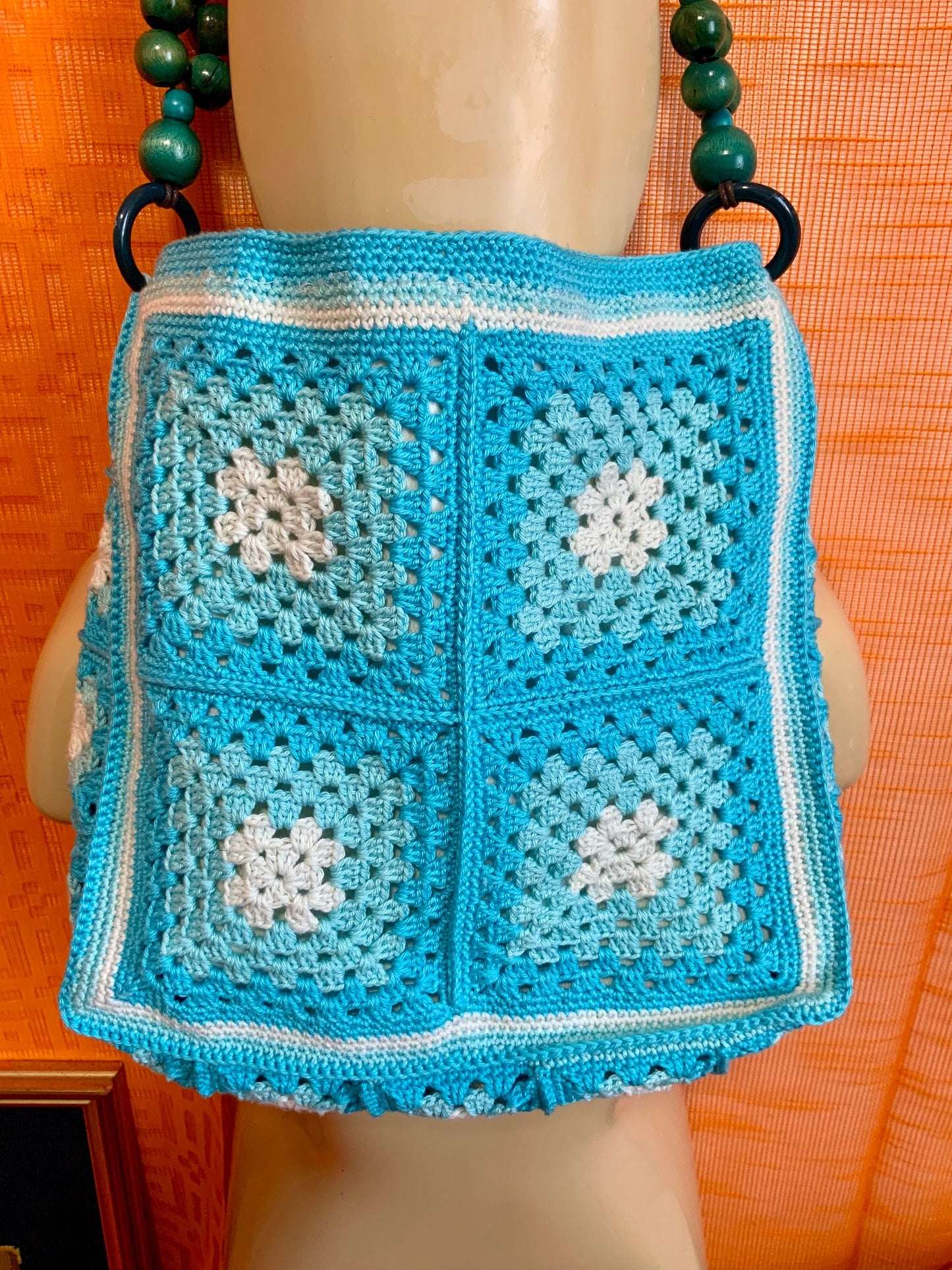 Sac à main fait main en laine au crochet Façon Vintage
