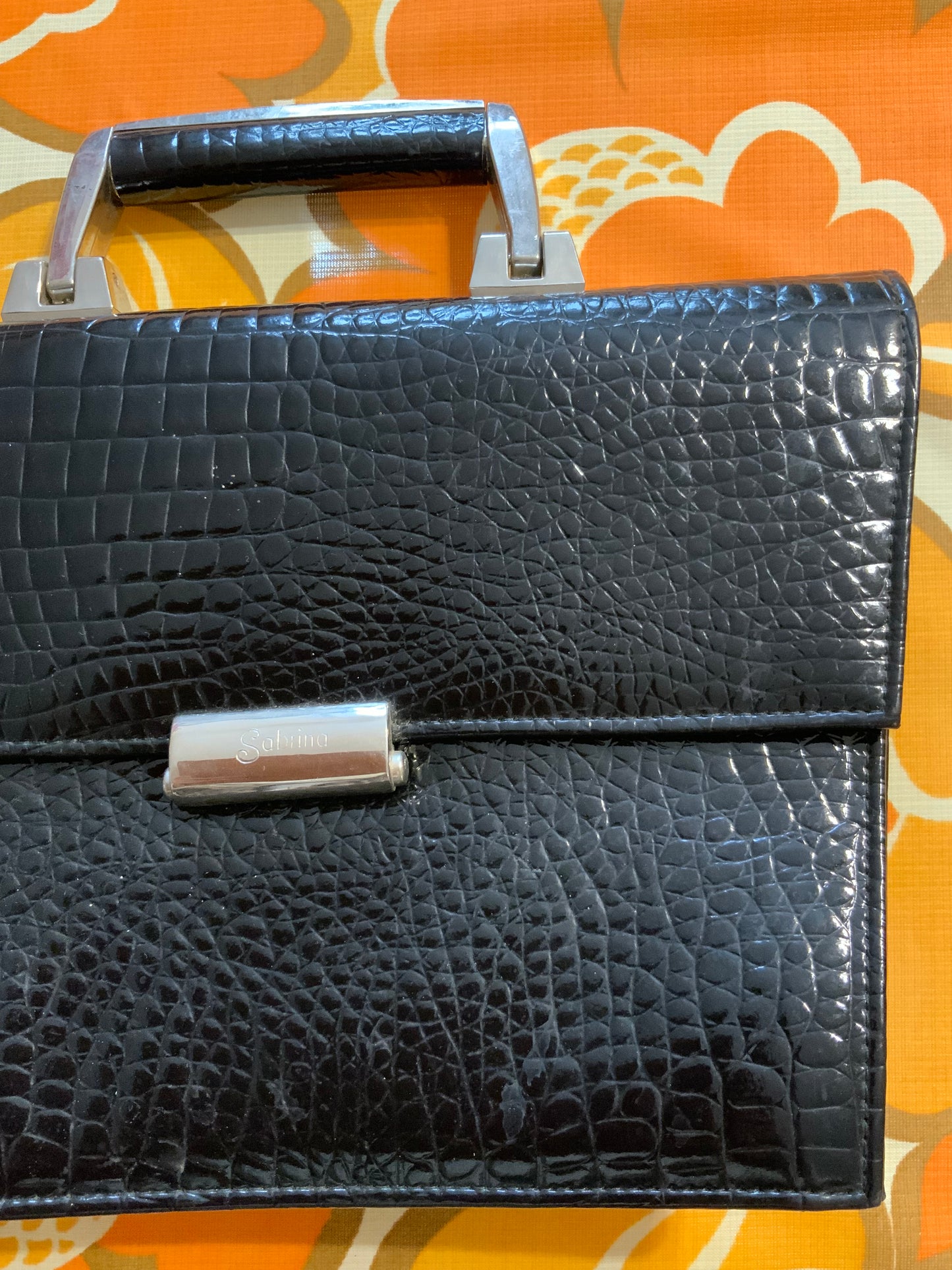 Sac à main Chic Cuir vernis Vintage 1980