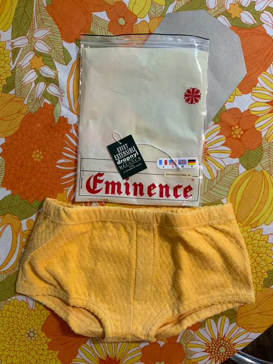 Culotte Shorty Eponge Deadstock 1970 France Éminence - T38 maxi.