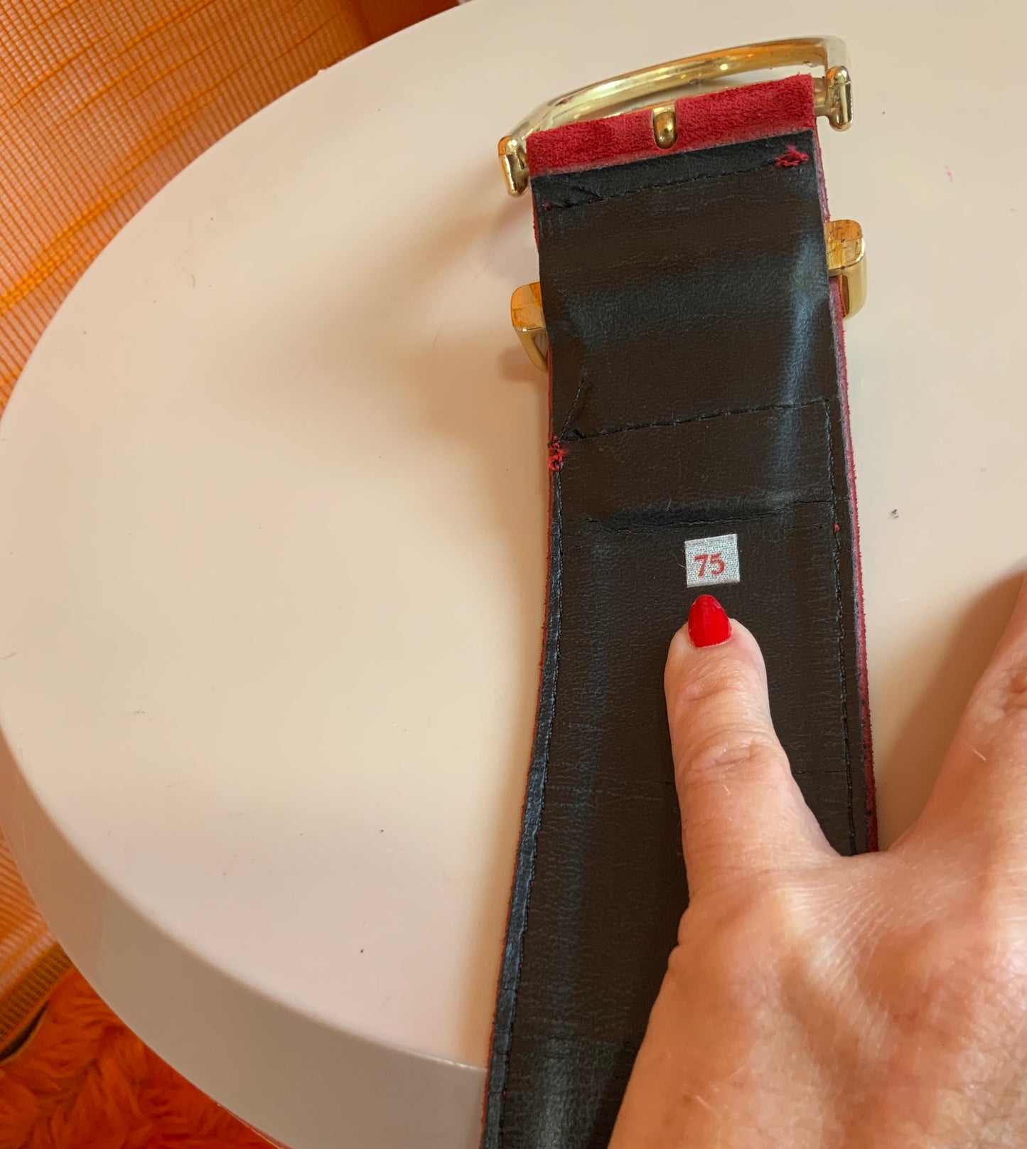 Ceinture Daim Rouge Vintage 1990- T75