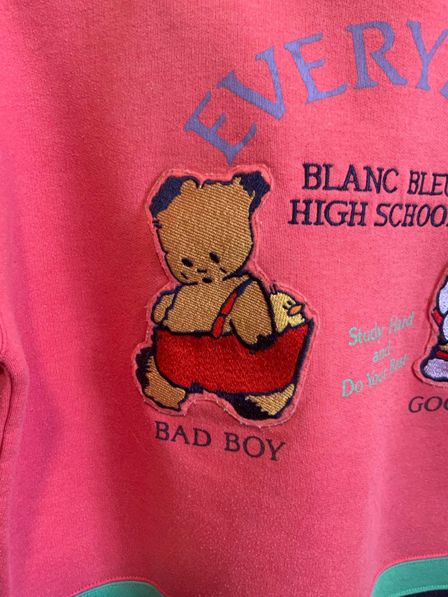 Le Sweat Blanc Bleu Vintage 1990 Pièce rare- TU