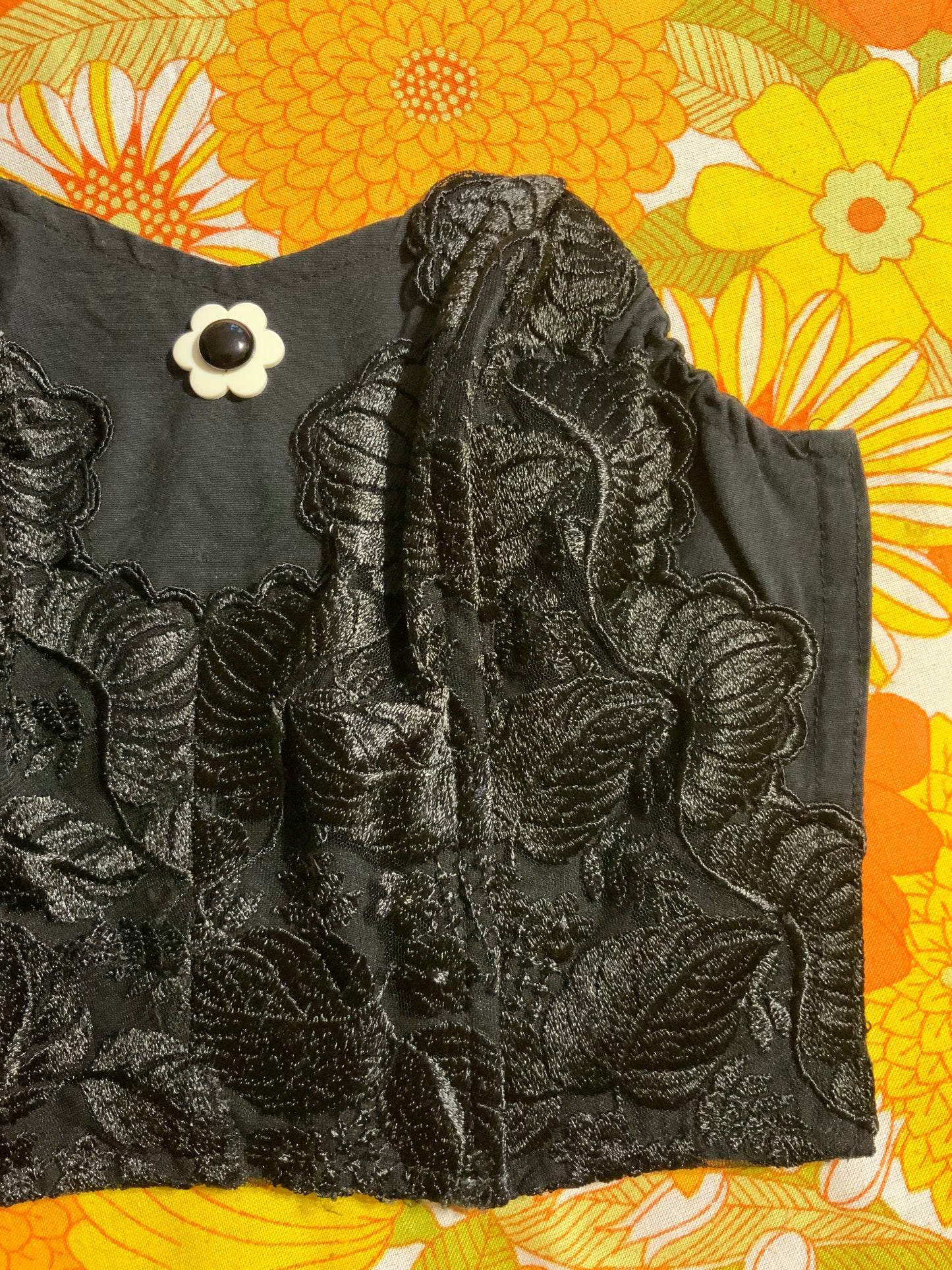 Bustier 1990 Vintage Fleur- T36/38