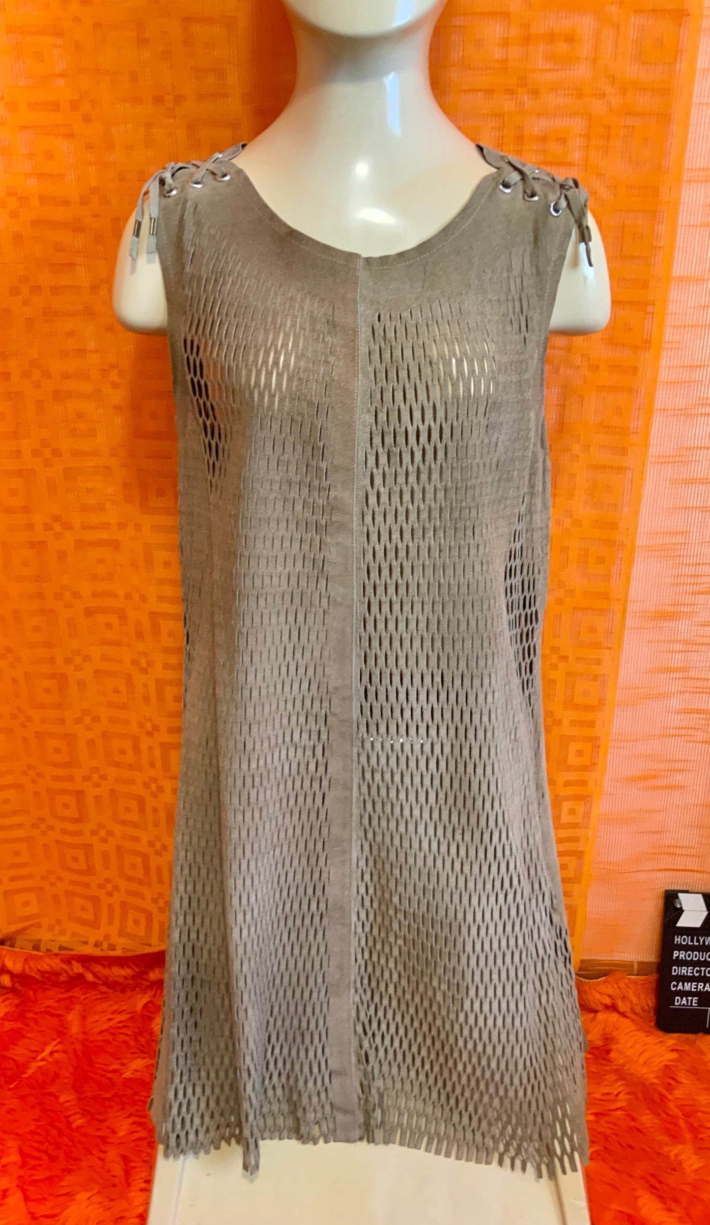 Robe daim Hippie Creation Authentique vintage1970- TU