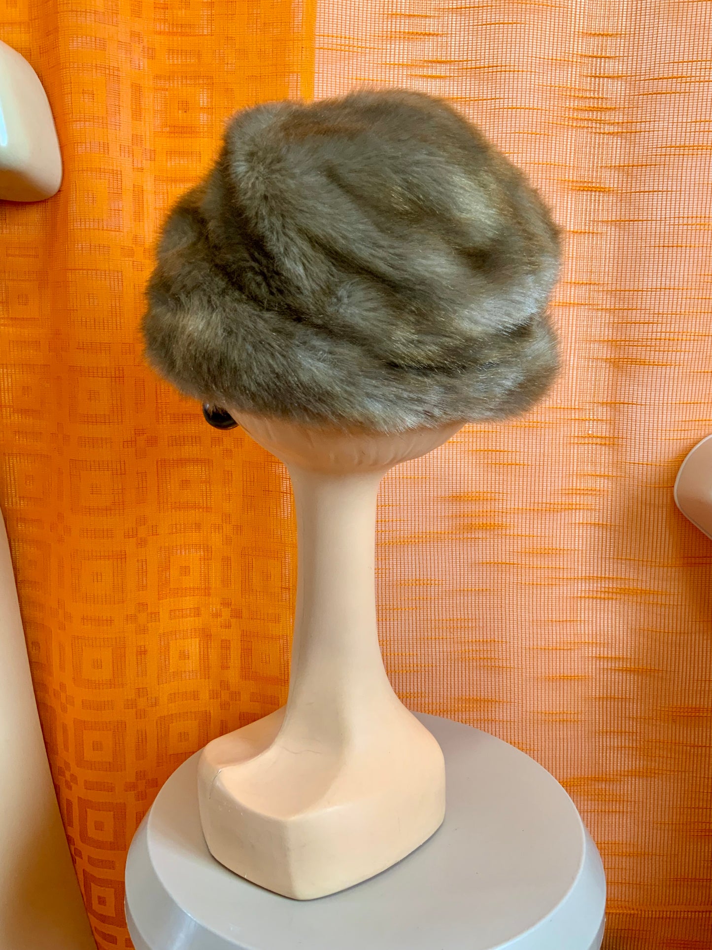 Toque fourrure synthétique Vintage 1970 -