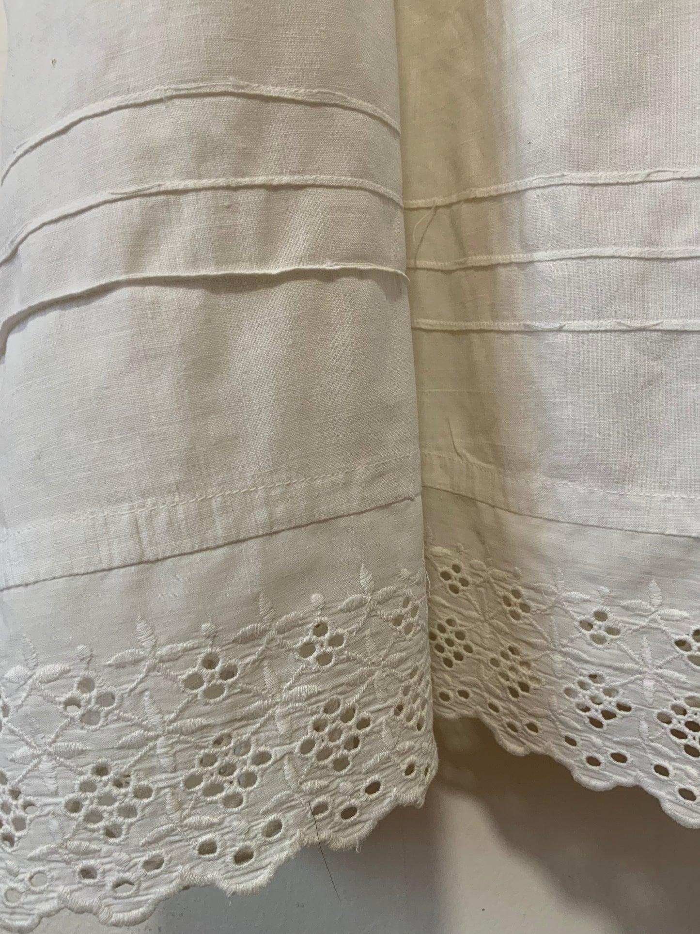 Robe broderies anglaises Ancienne Vintage Boheme Coton- Grande taille