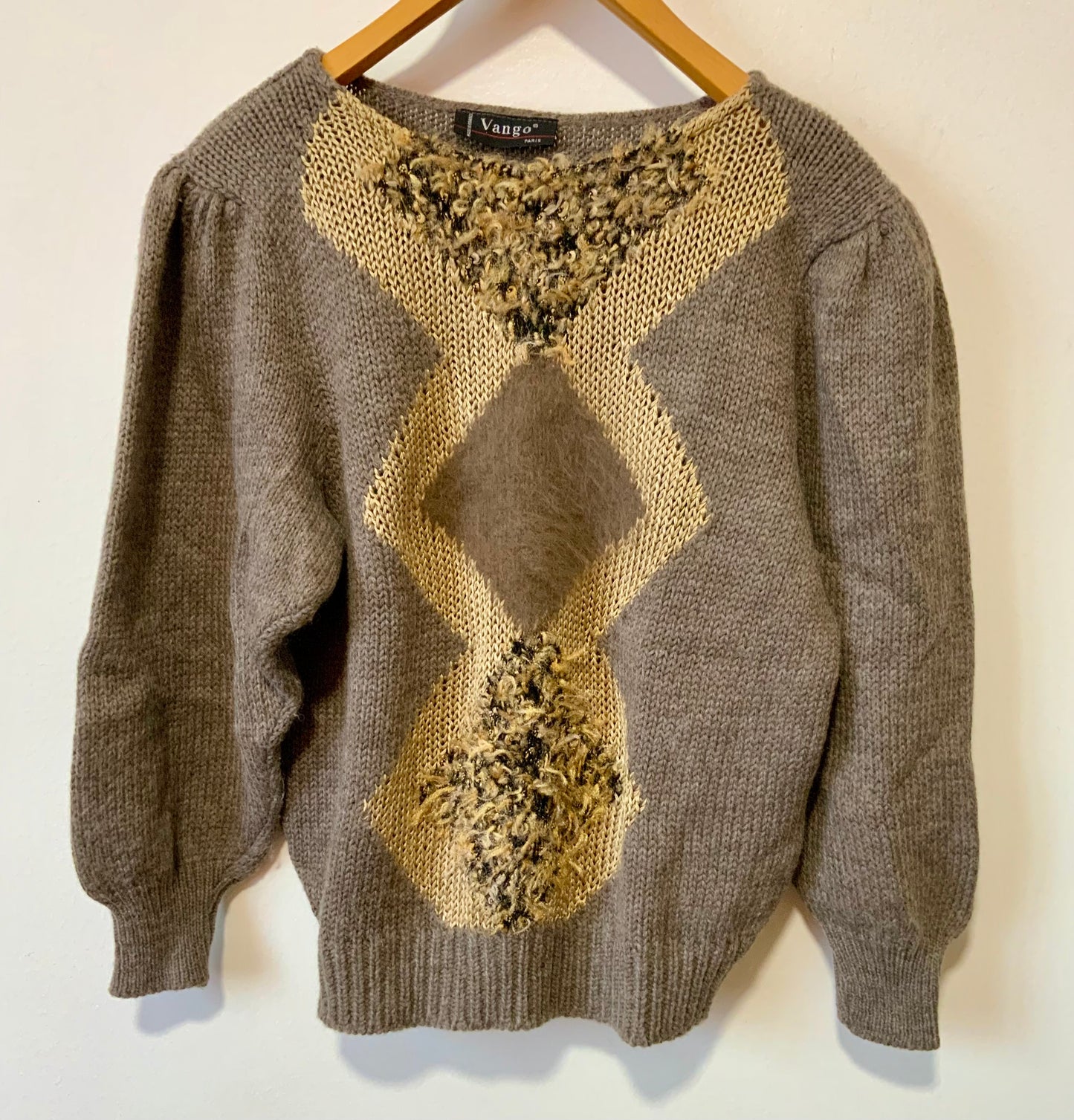 Pull Tricoté Mohair Laine Vintage 1990 - T50 maxi.