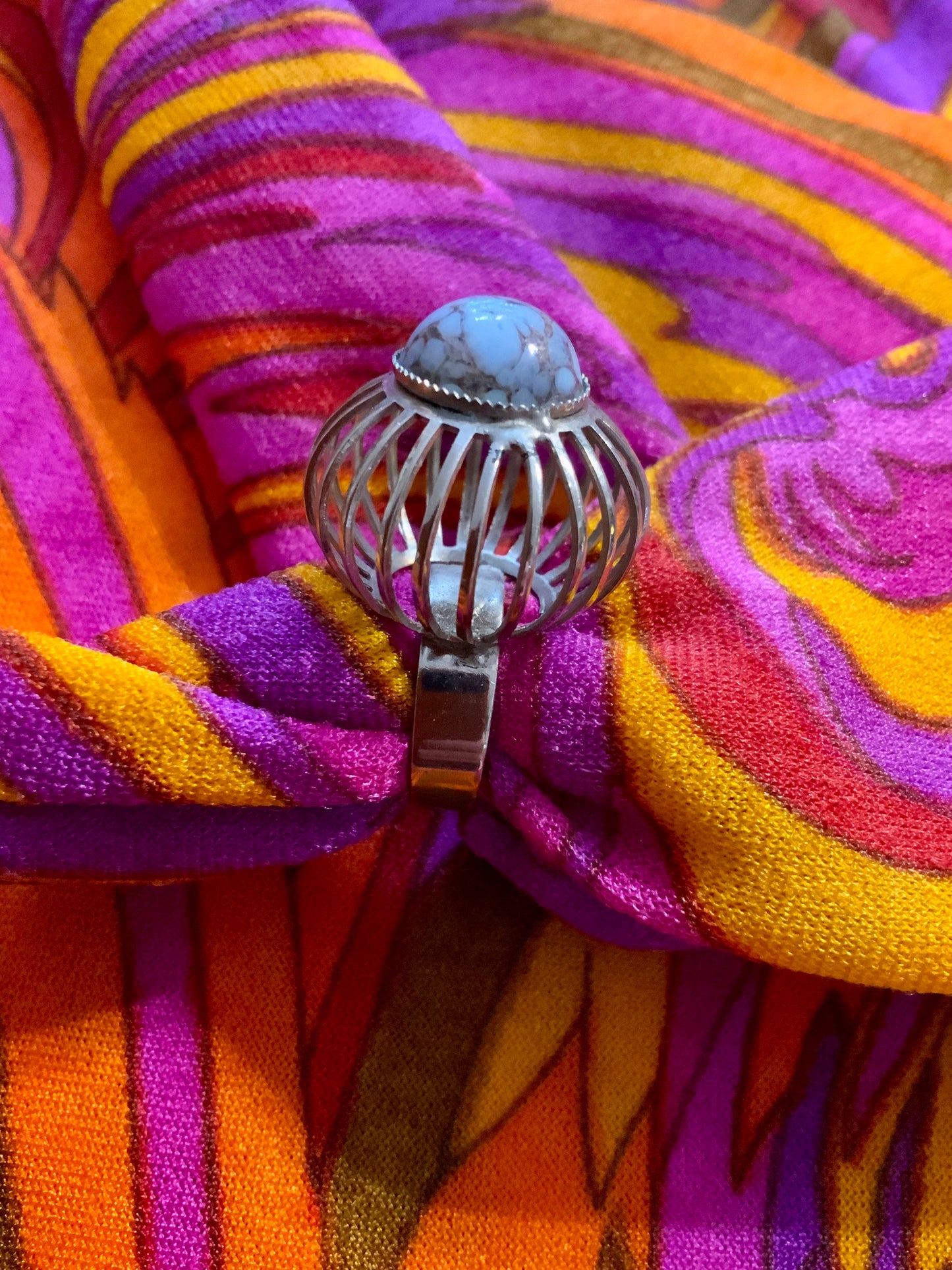 Bague Design Original Vintage 1980 Pierre Naturelle