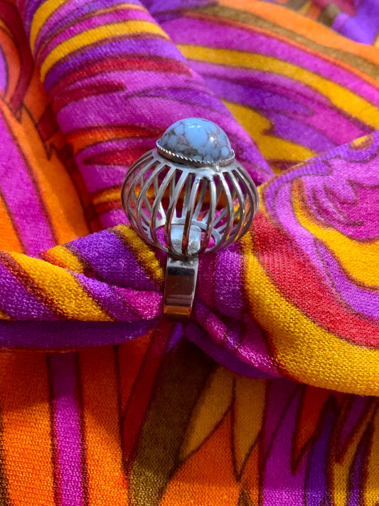 Bague Design Original Vintage 1980 Pierre Naturelle