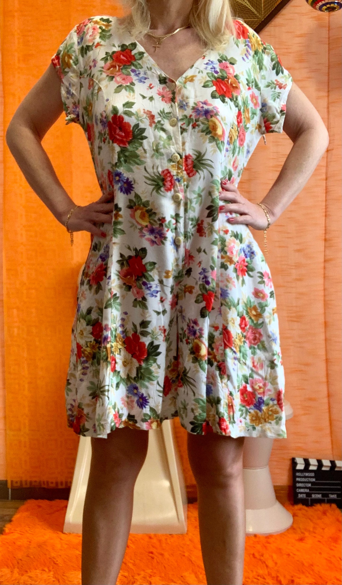 Combinaison Short à fleurs Vintage 1990- T40