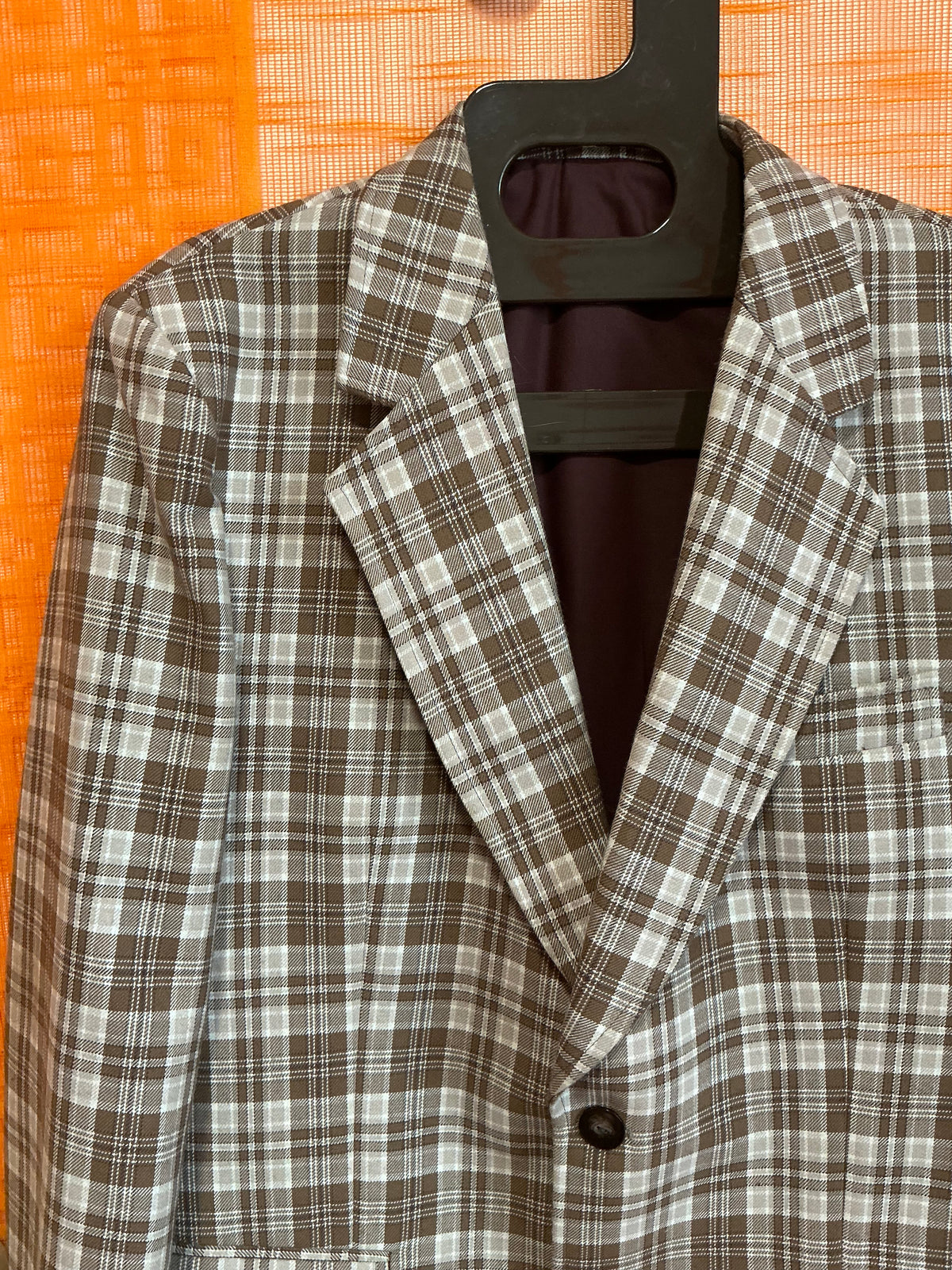 Veste Originale à carreaux Tergal Vintage 1970- T48 maxi.