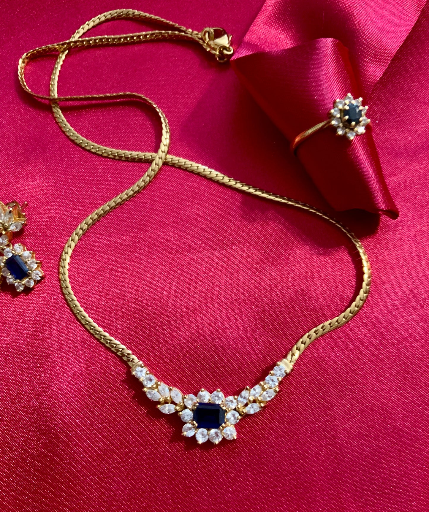 Ensemble de bijoux Plaqué Or Vintage 1990 Élégance Chic