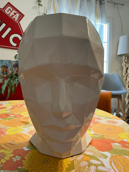 Grand Vase tête d'homme à facettes ADM Italie