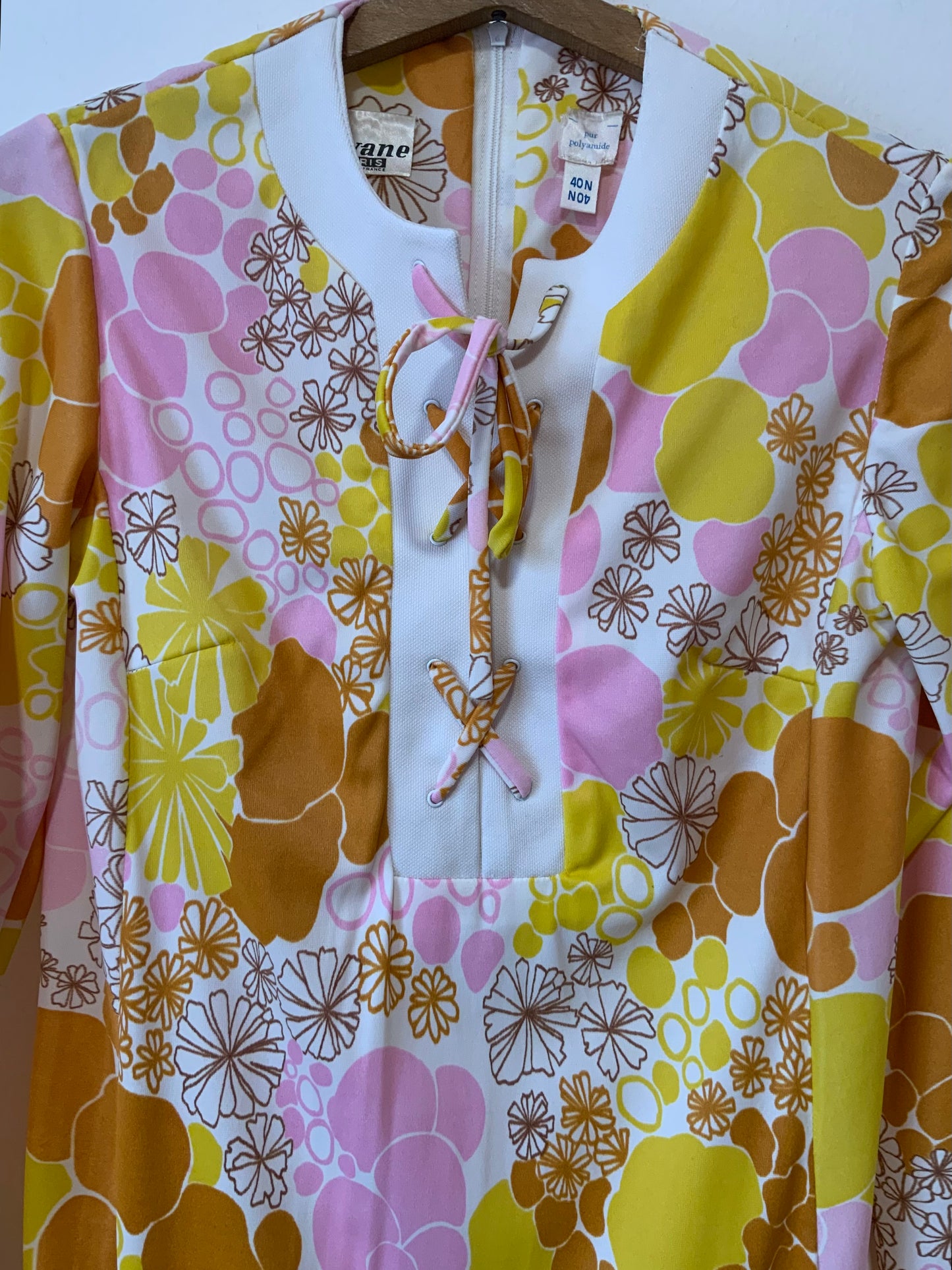 Robe Hippie romantique À fleurs Vintage 1970-T38