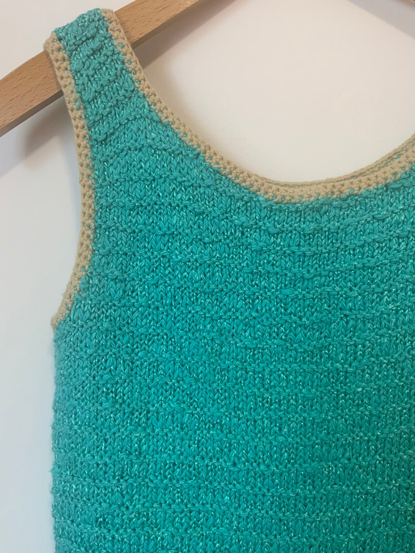 Débardeur Fait Main Vintage 1980 Mailles crochets - TU